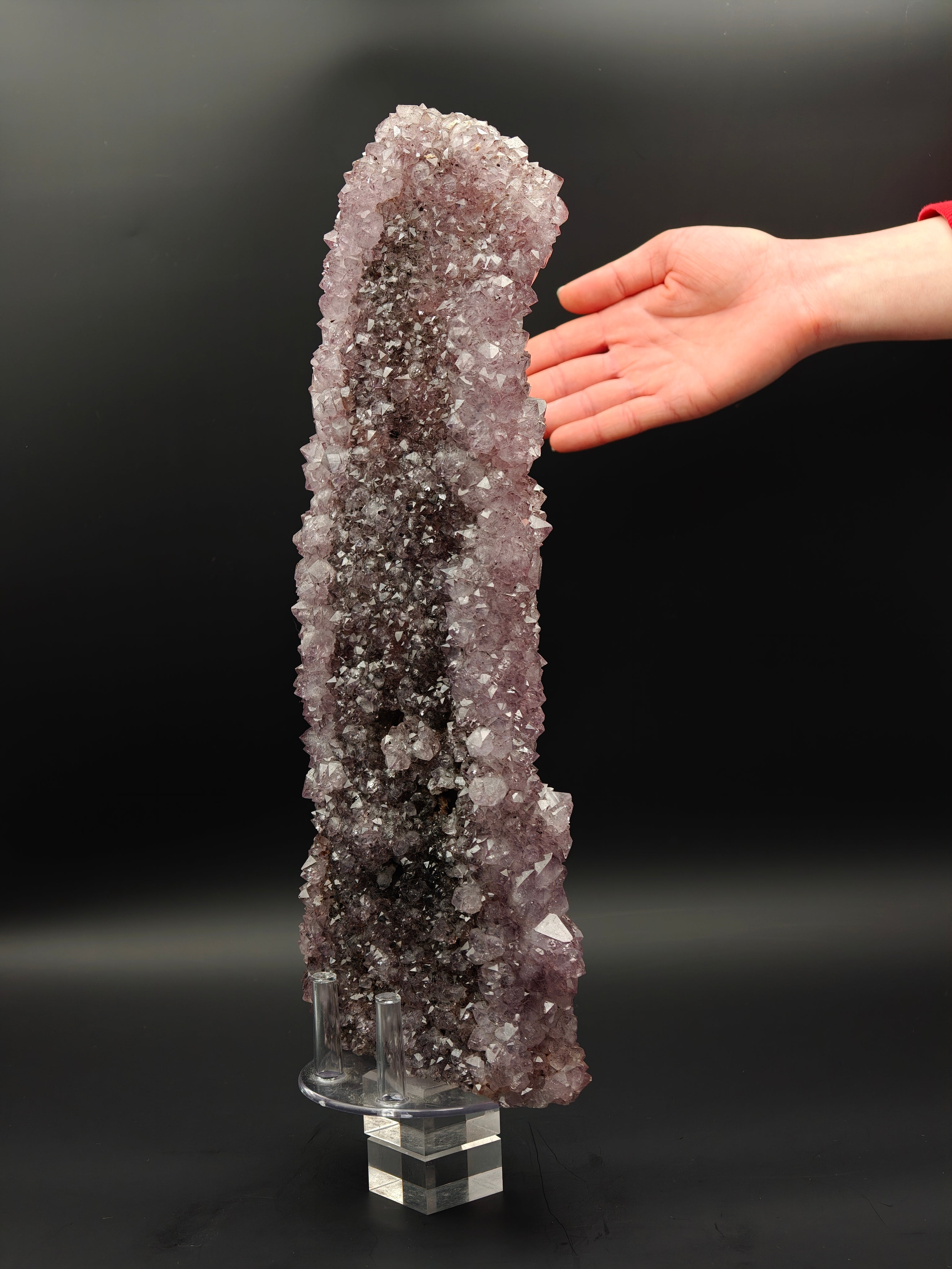 AMETHYST – Bifacial 37cm Cluster, Purple Crystals, Minas Gerais, Brazil