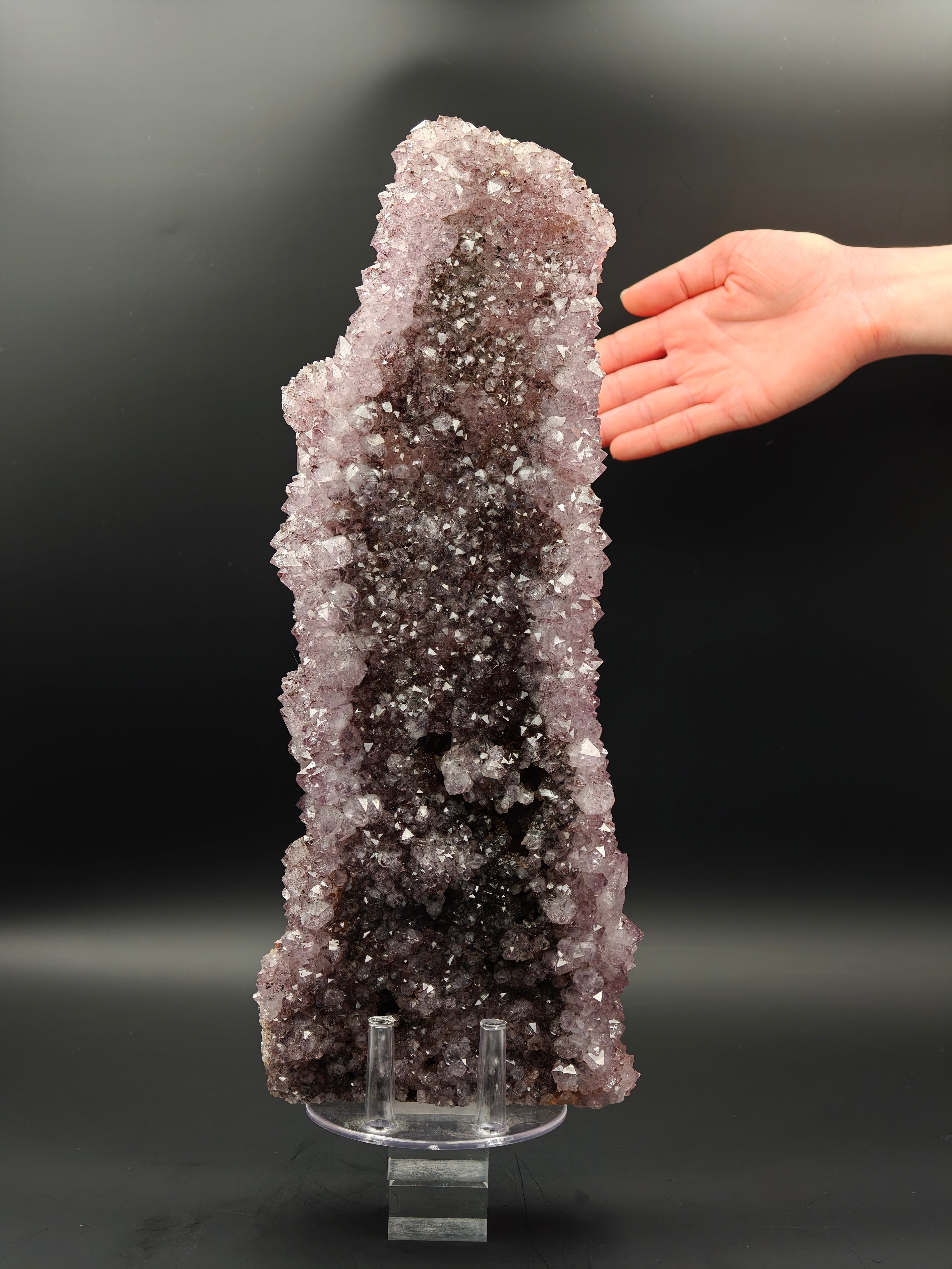 AMETHYST – Bifacial 37cm Cluster, Purple Crystals, Minas Gerais, Brazil