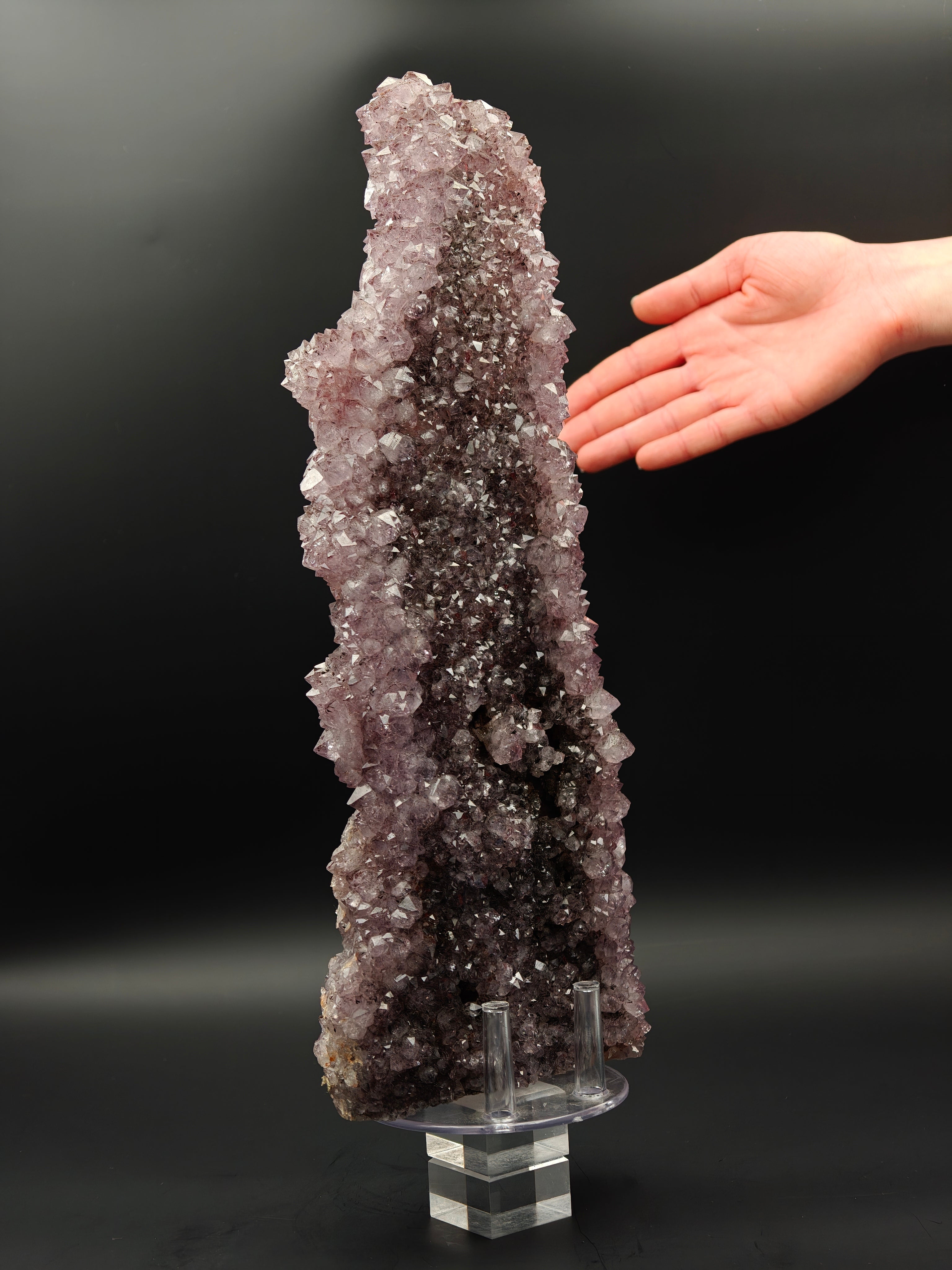 AMETHYST – Bifacial 37cm Cluster, Purple Crystals, Minas Gerais, Brazil