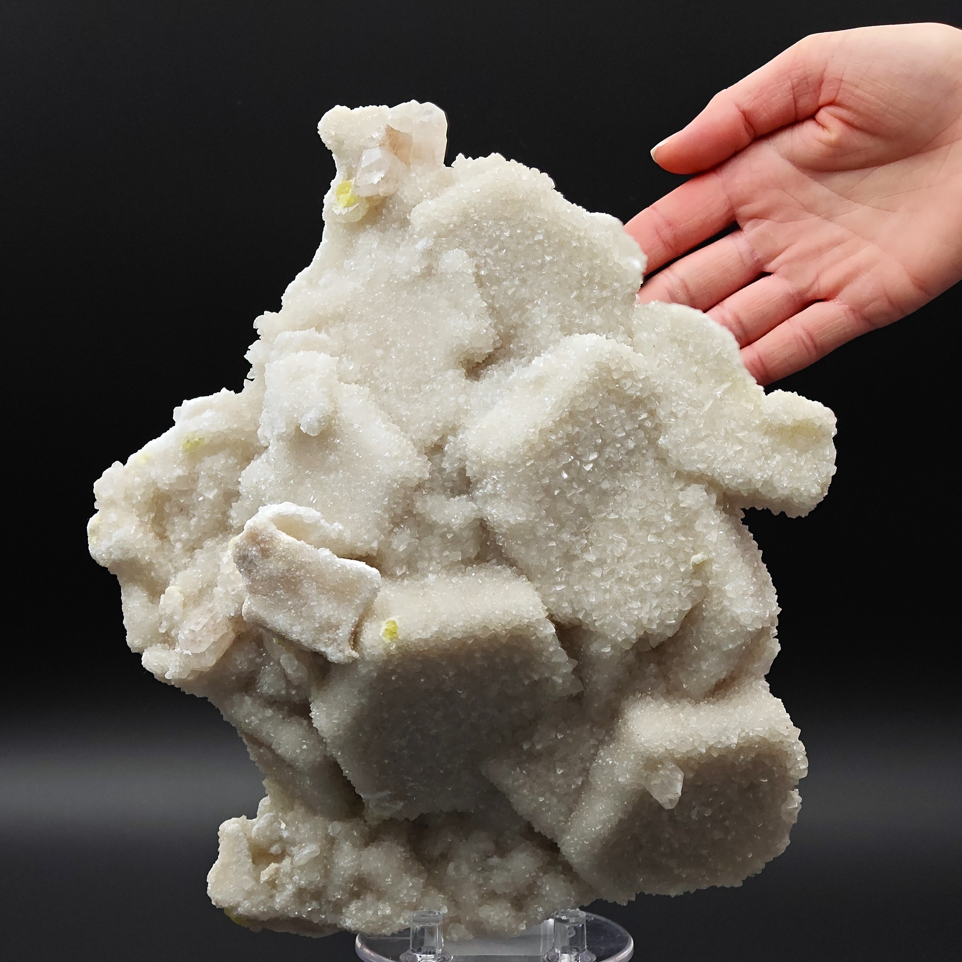 ARAGONITE – Pseudo-Hexagonal Crystals with Sulfur, Cozzo Disi, Sicily, Italy