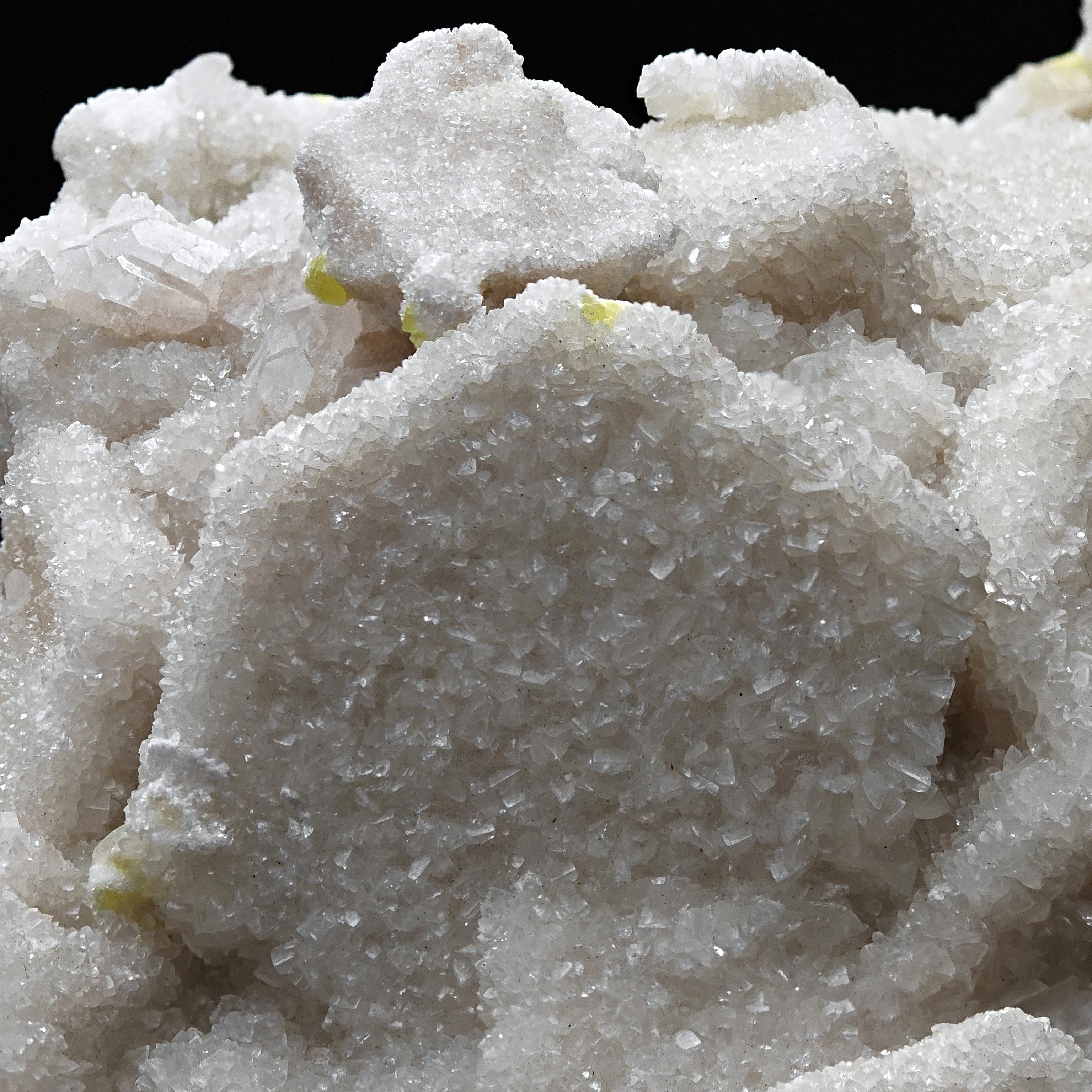 ARAGONITE – Pseudo-Hexagonal Crystals with Sulfur, Cozzo Disi, Sicily, Italy