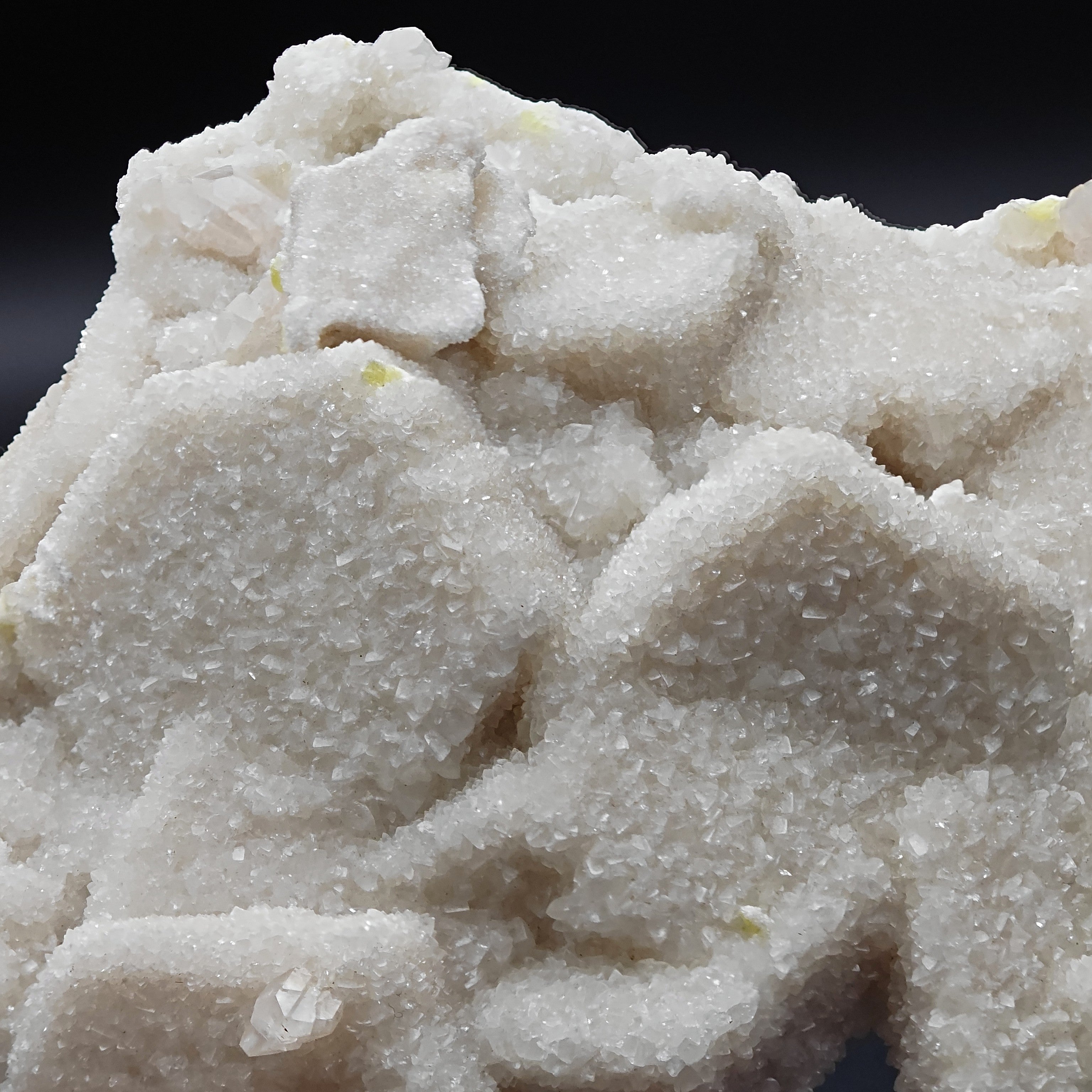 ARAGONITE – Pseudo-Hexagonal Crystals with Sulfur, Cozzo Disi, Sicily, Italy