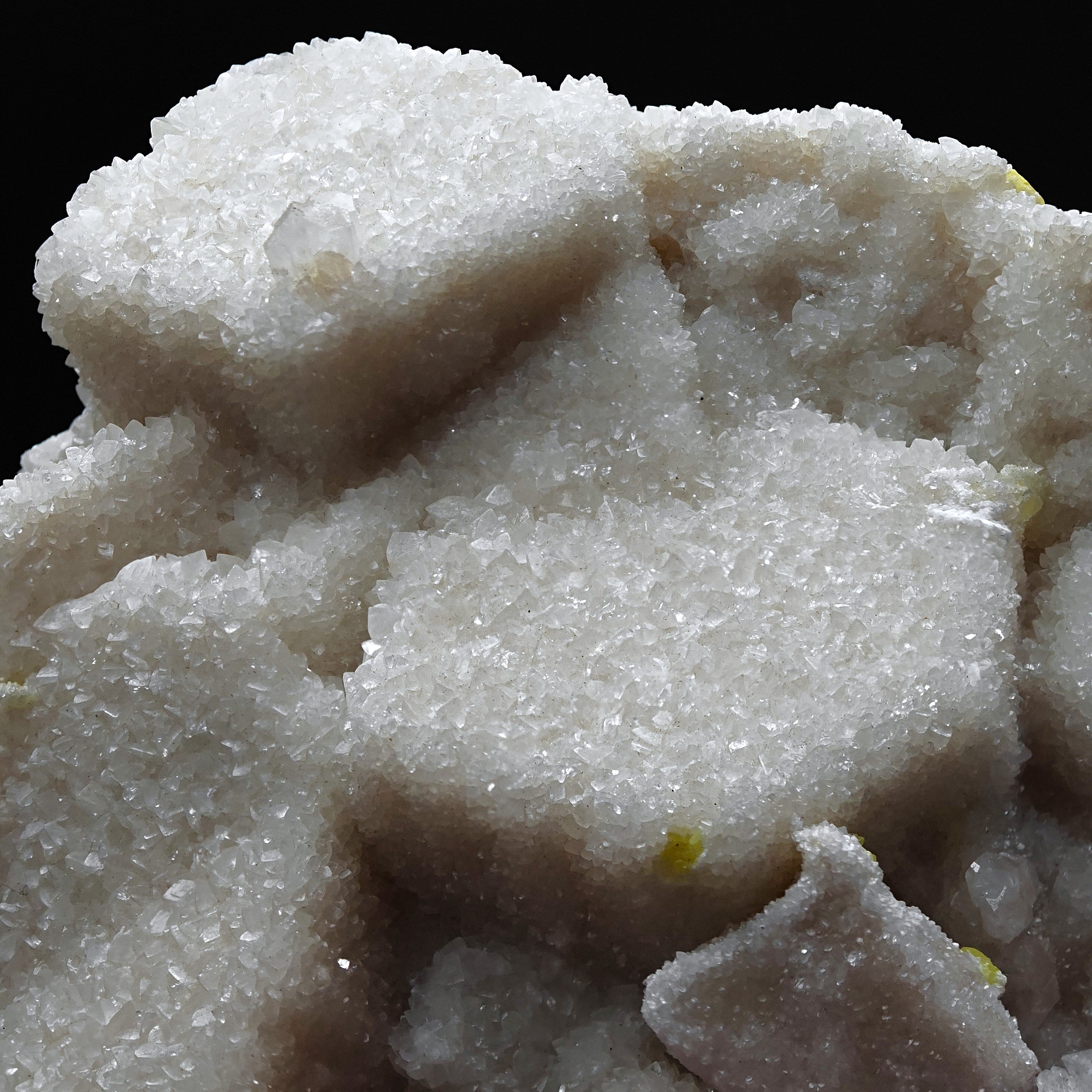 ARAGONITE – Pseudo-Hexagonal Crystals with Sulfur, Cozzo Disi, Sicily, Italy