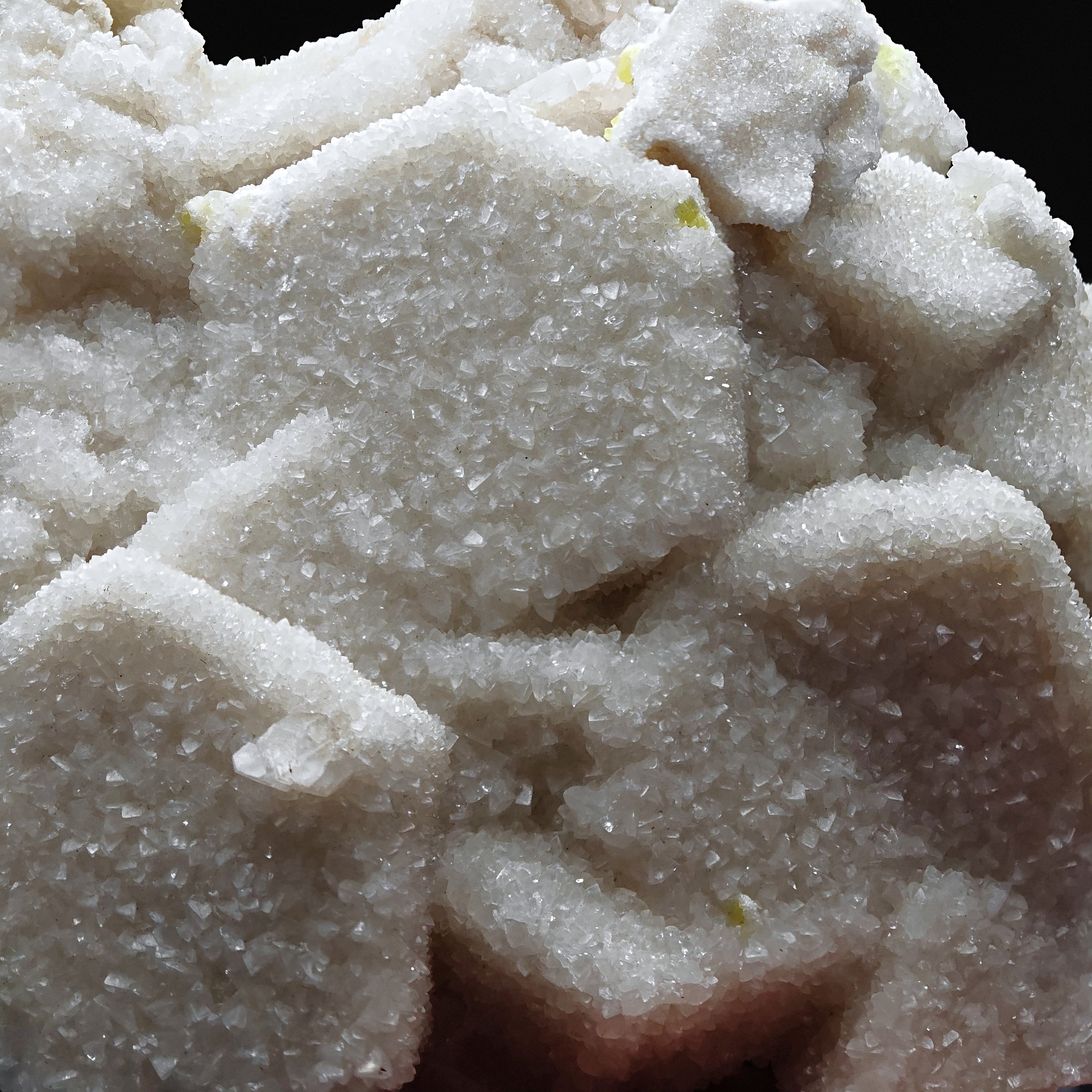 ARAGONITE – Pseudo-Hexagonal Crystals with Sulfur, Cozzo Disi, Sicily, Italy