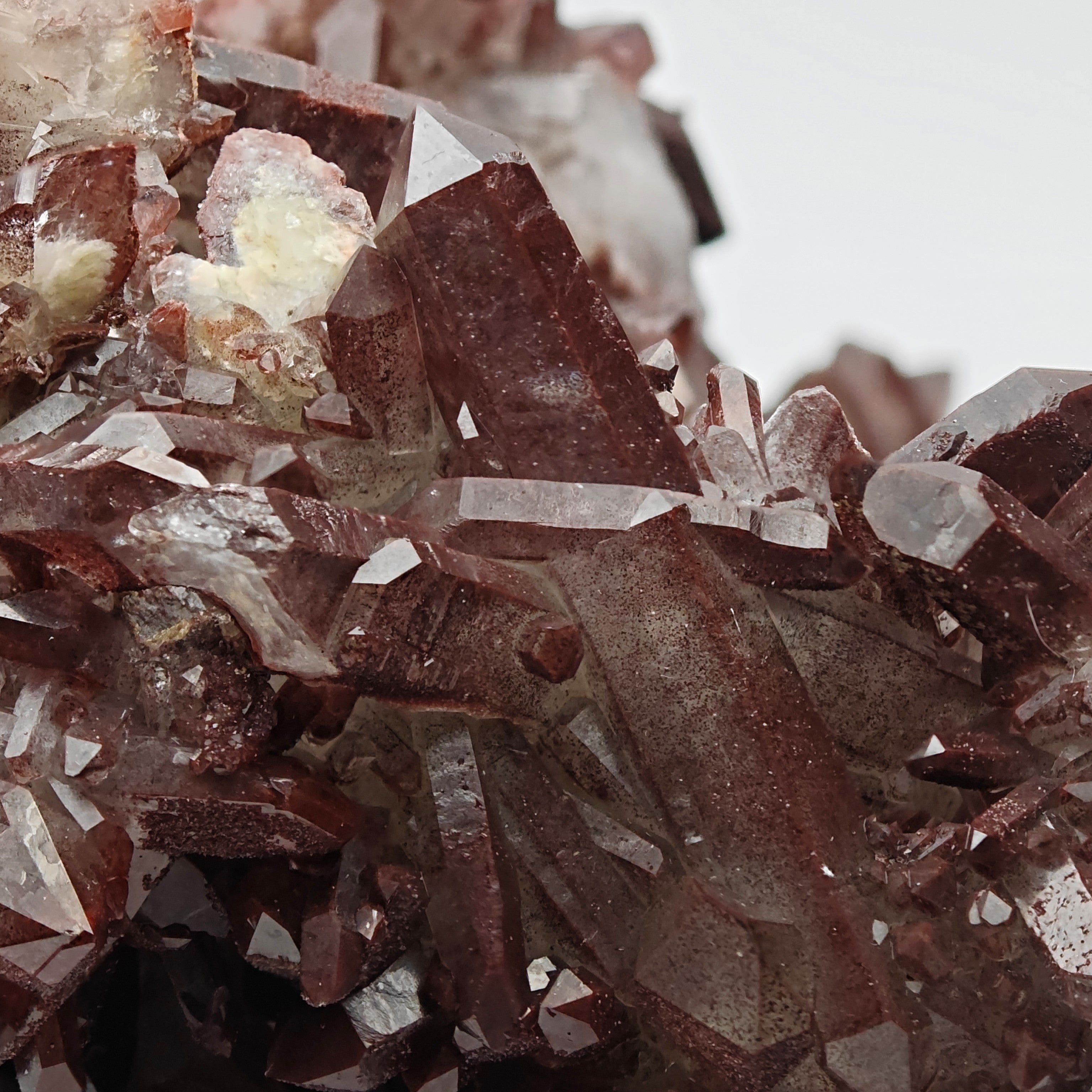 HEMATOID QUARTZ – Lustrous Bordeaux Crystal Cluster and Geode, Tinejdad, Morocco