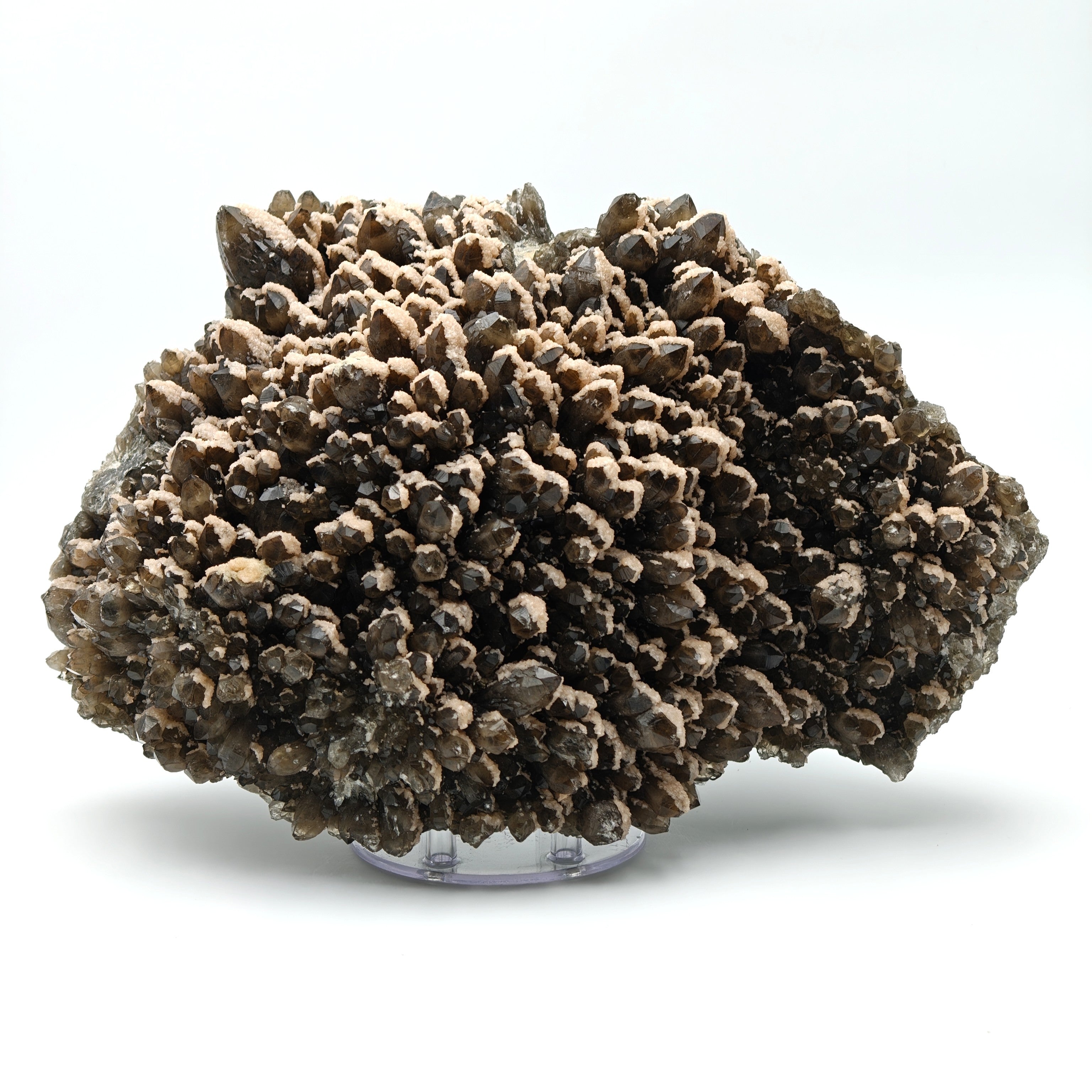 SMOKY QUARTZ & PINK DOLOMITE – Huge Citrine-Toned Cluster, Cavnic, Romania