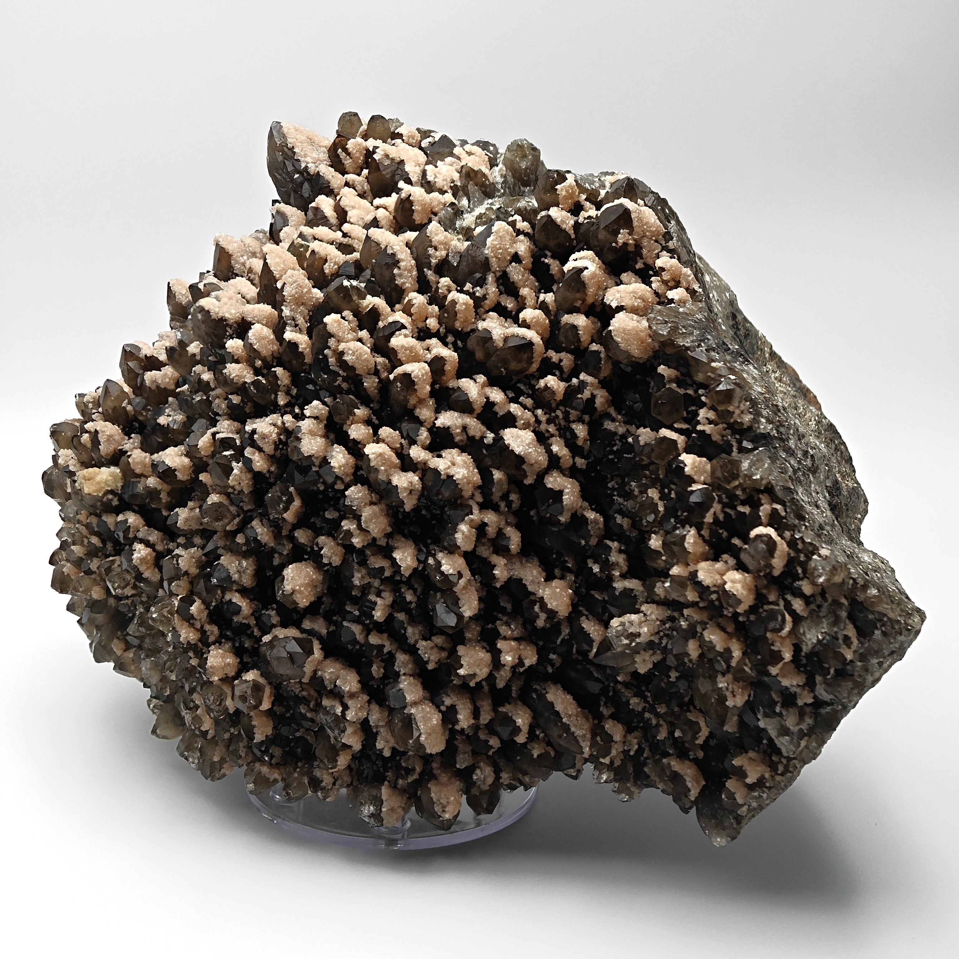 SMOKY QUARTZ & PINK DOLOMITE – Huge Citrine-Toned Cluster, Cavnic, Romania