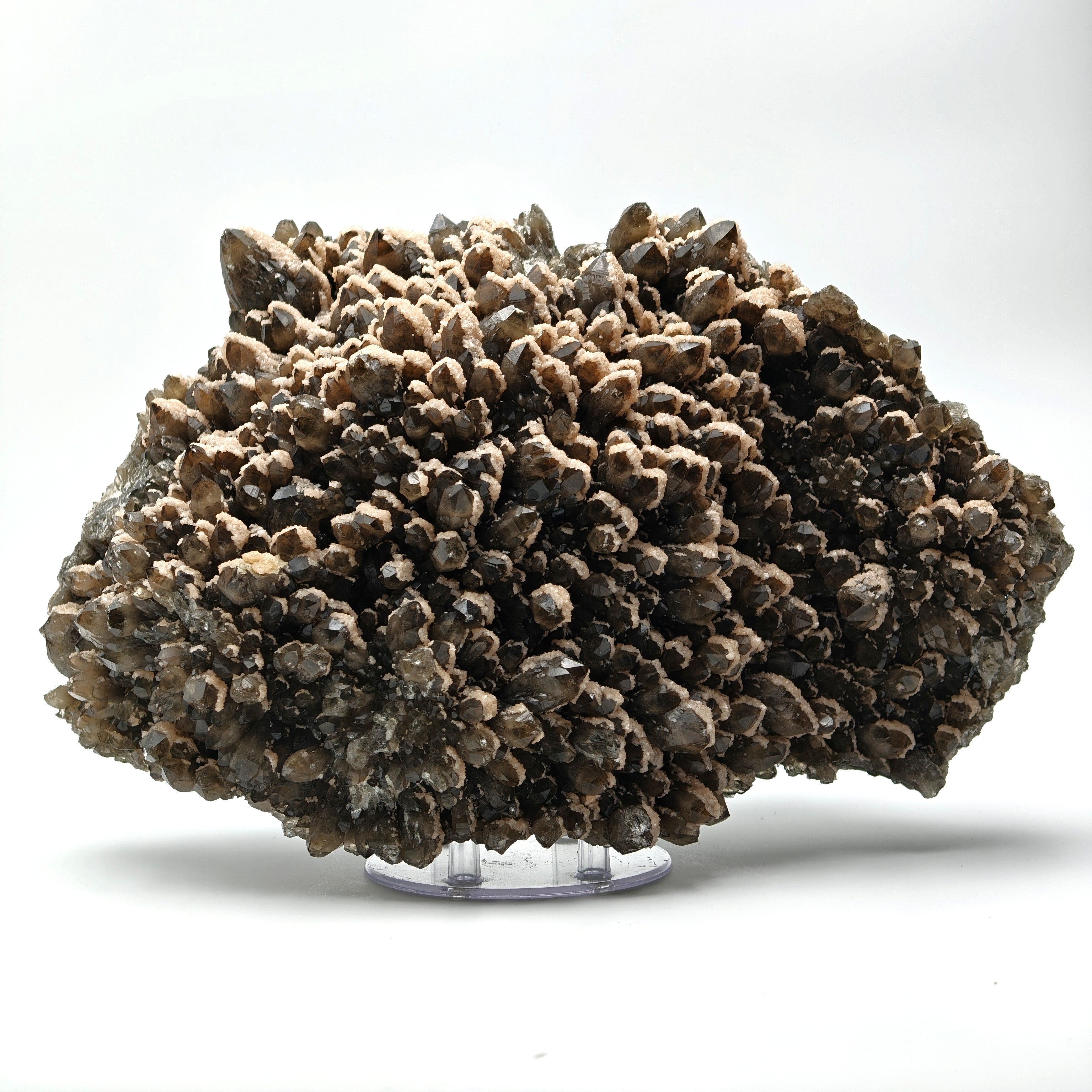 SMOKY QUARTZ & PINK DOLOMITE – Huge Citrine-Toned Cluster, Cavnic, Romania