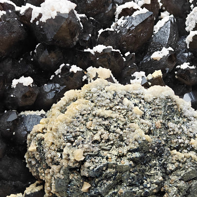 Detail of pyrite nodule with dolomite and quartz crystal matrix, Cavnic Mine, Romania