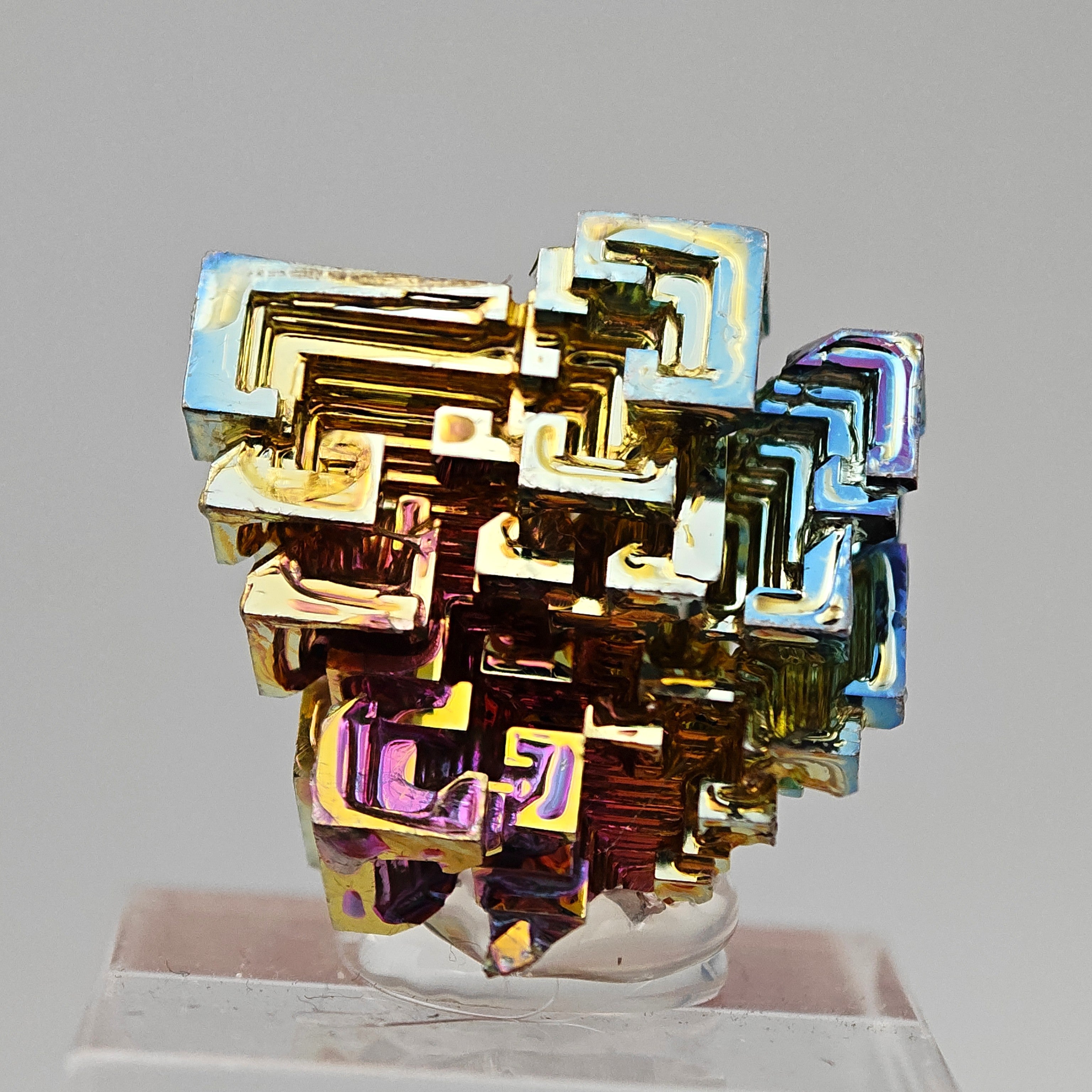BISMUTH – Hopper Crystal with Rainbow Iridescence, Lab-Grown, Japan