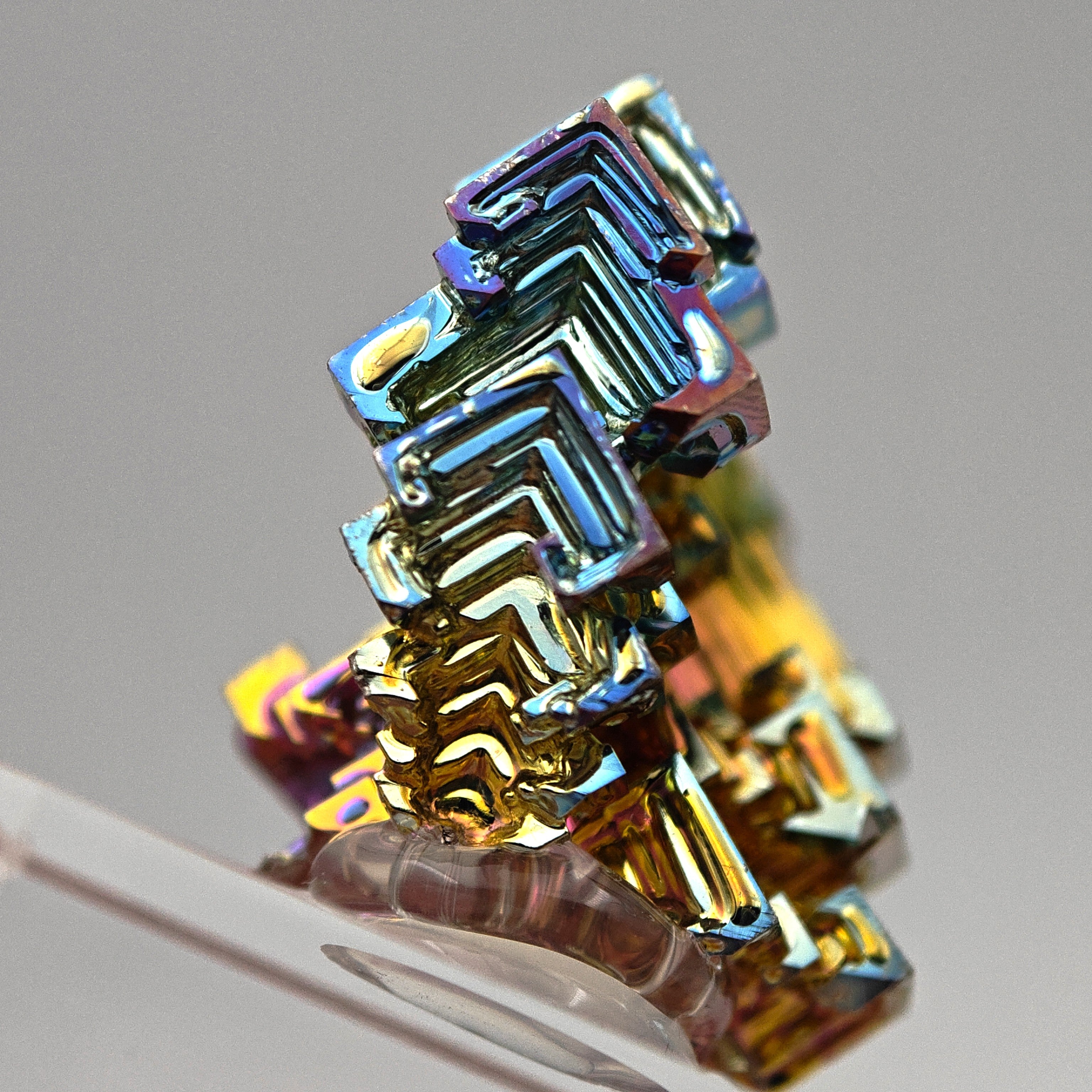 BISMUTH – Hopper Crystal with Rainbow Iridescence, Lab-Grown, Japan