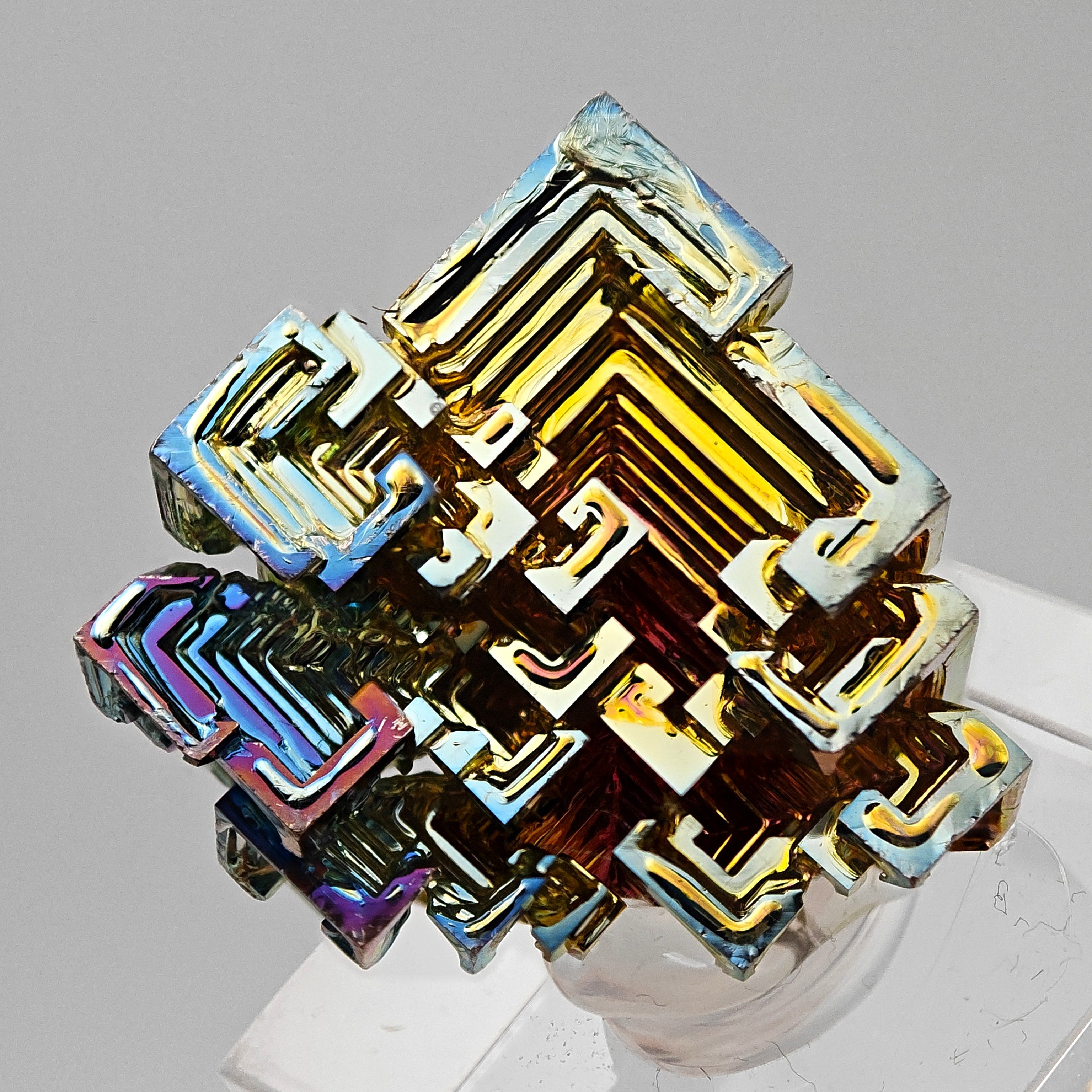 BISMUTH – Hopper Crystal with Rainbow Iridescence, Lab-Grown, Japan