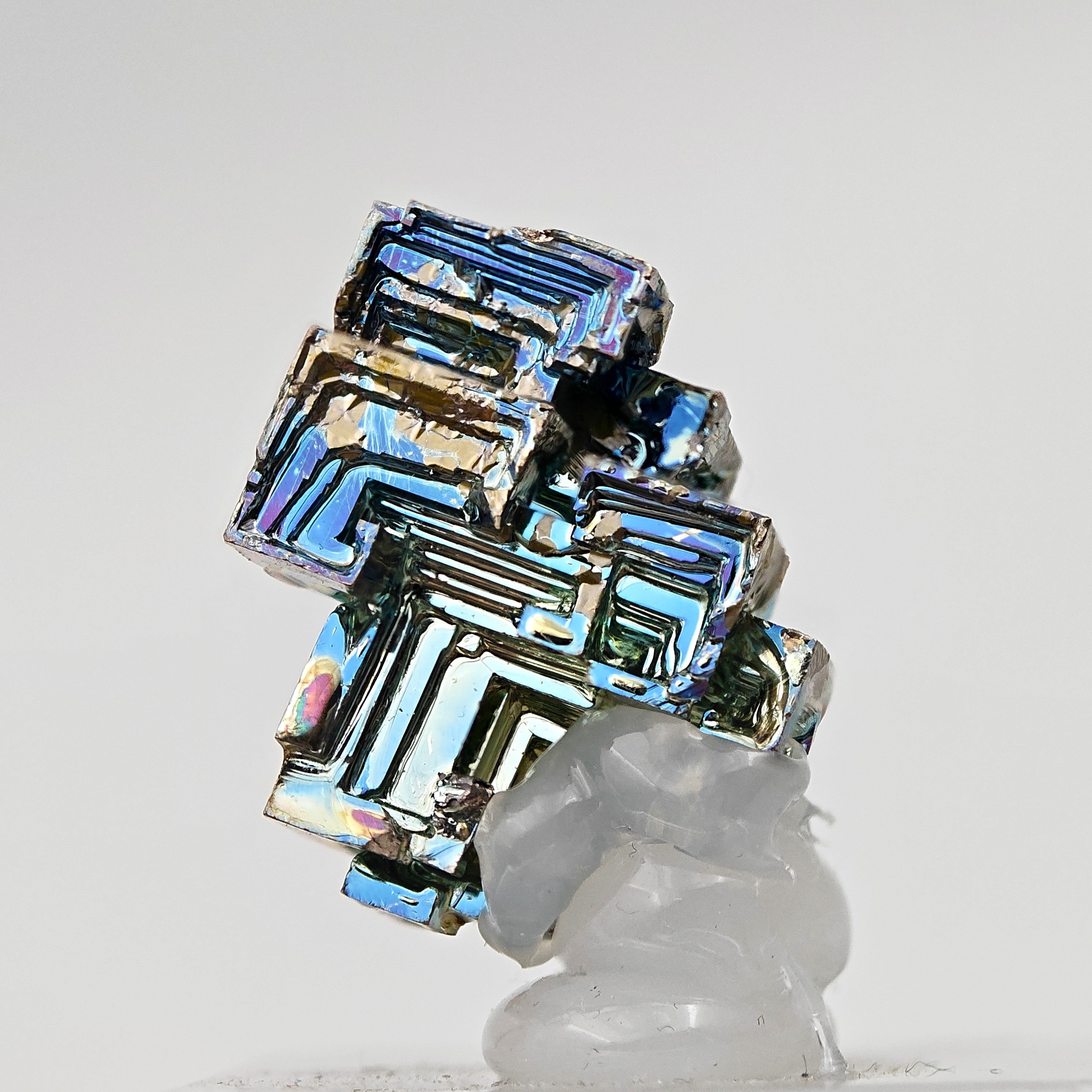 BISMUTH – Lab-Grown Hopper Crystal, Rainbow Iridescence, Japan