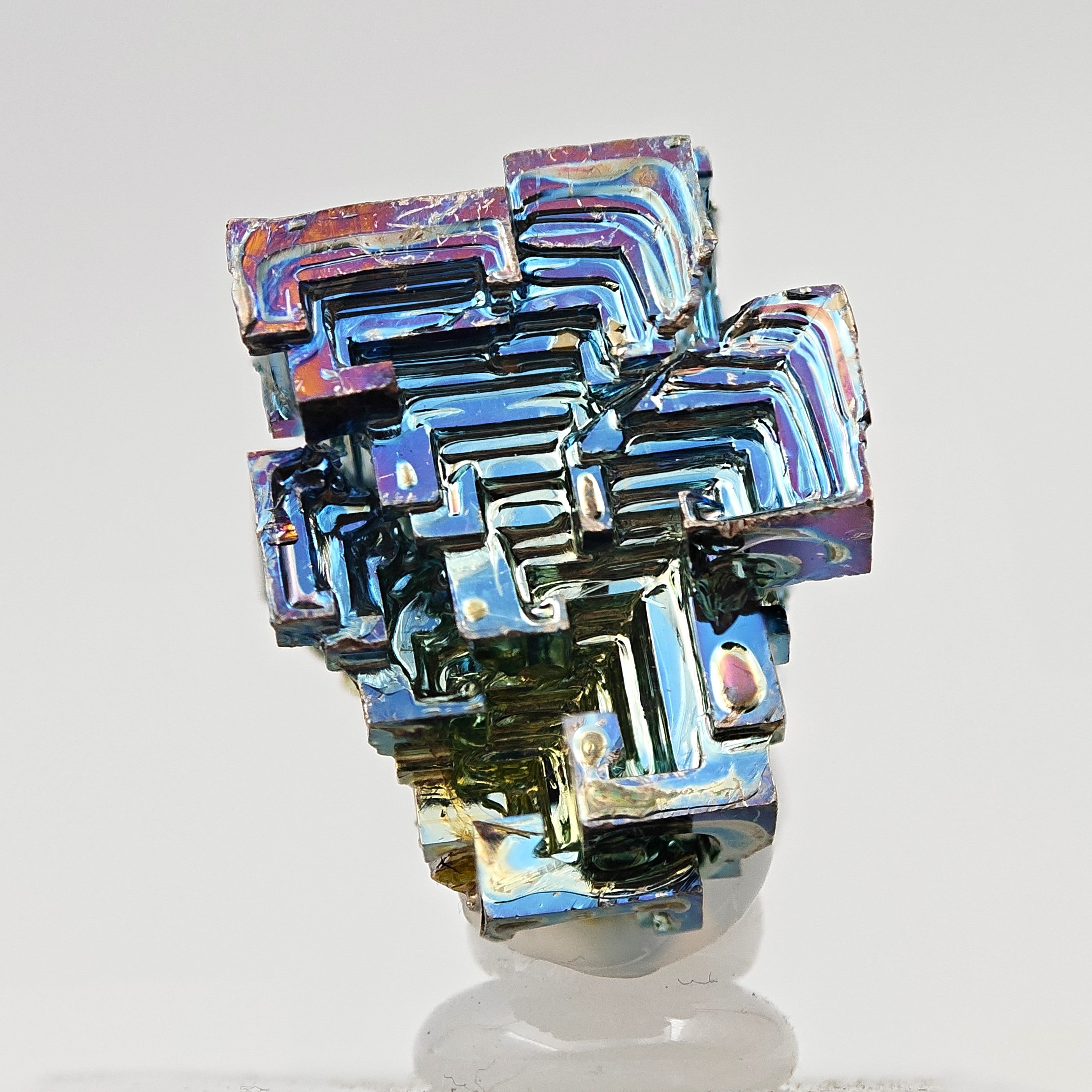 BISMUTH – Lab-Grown Hopper Crystal, Rainbow Iridescence, Japan