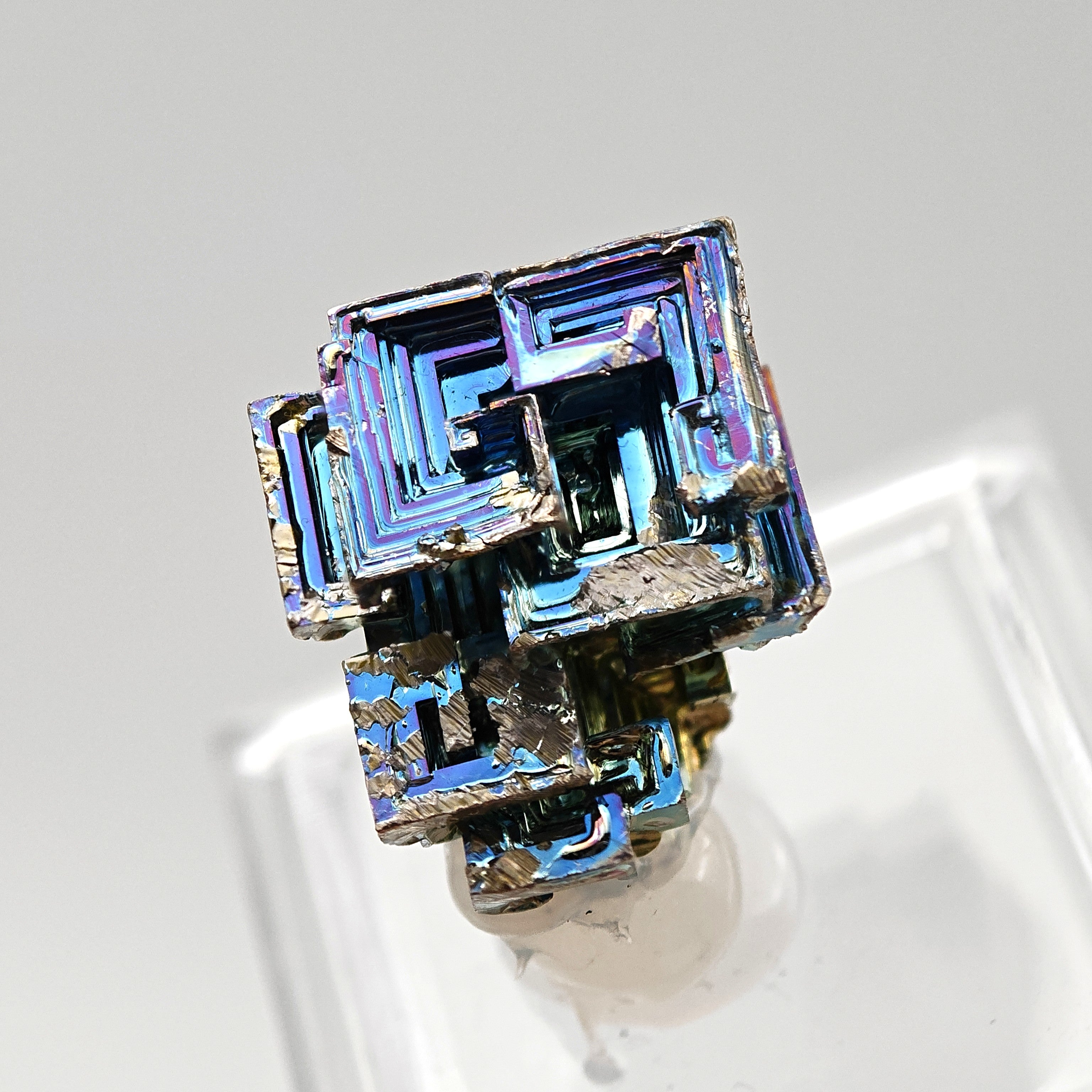 BISMUTH – Lab-Grown Hopper Crystal, Rainbow Iridescence, Japan