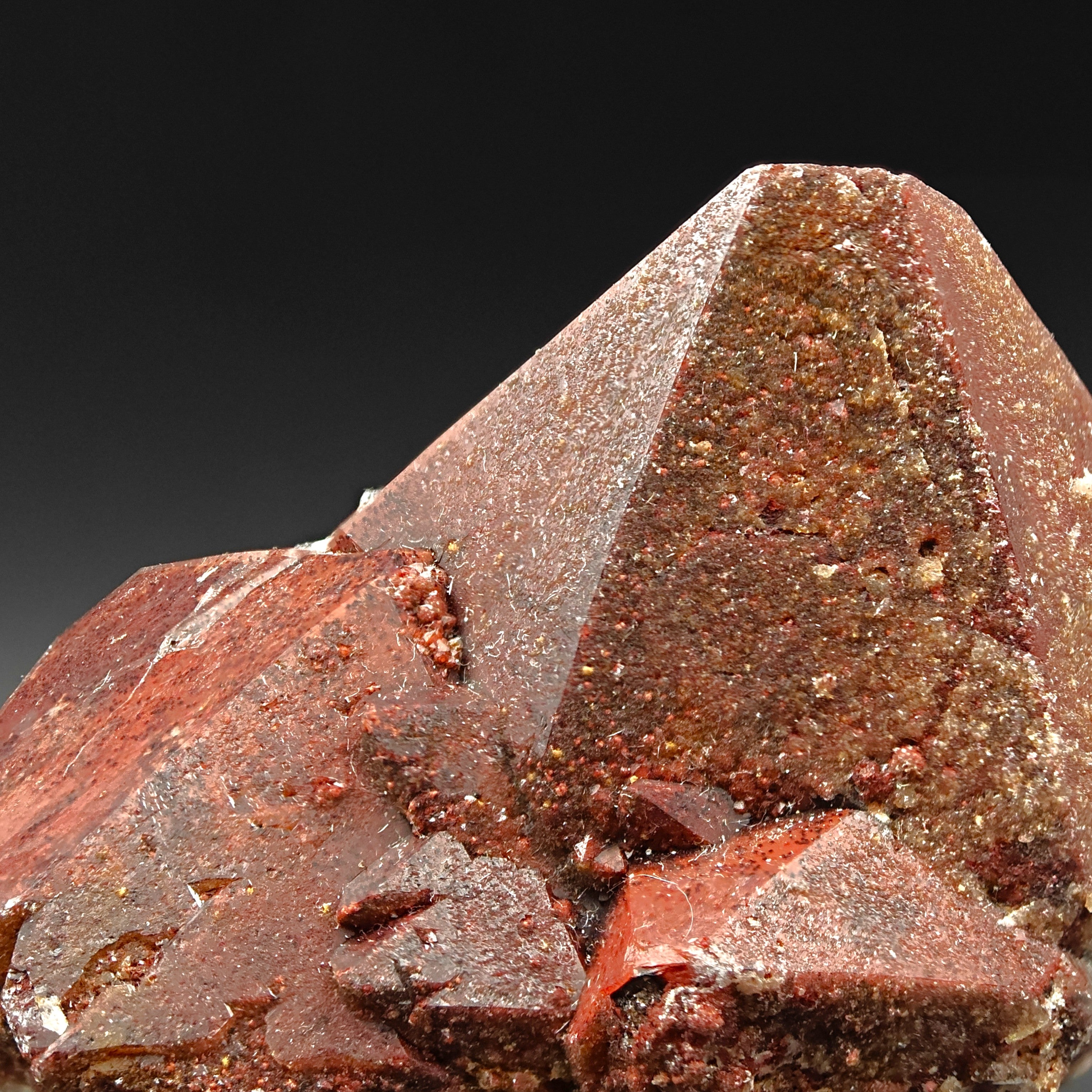 HEMATOID QUARTZ – Vivid Red Crystal Cluster, Tinejdad, Morocco