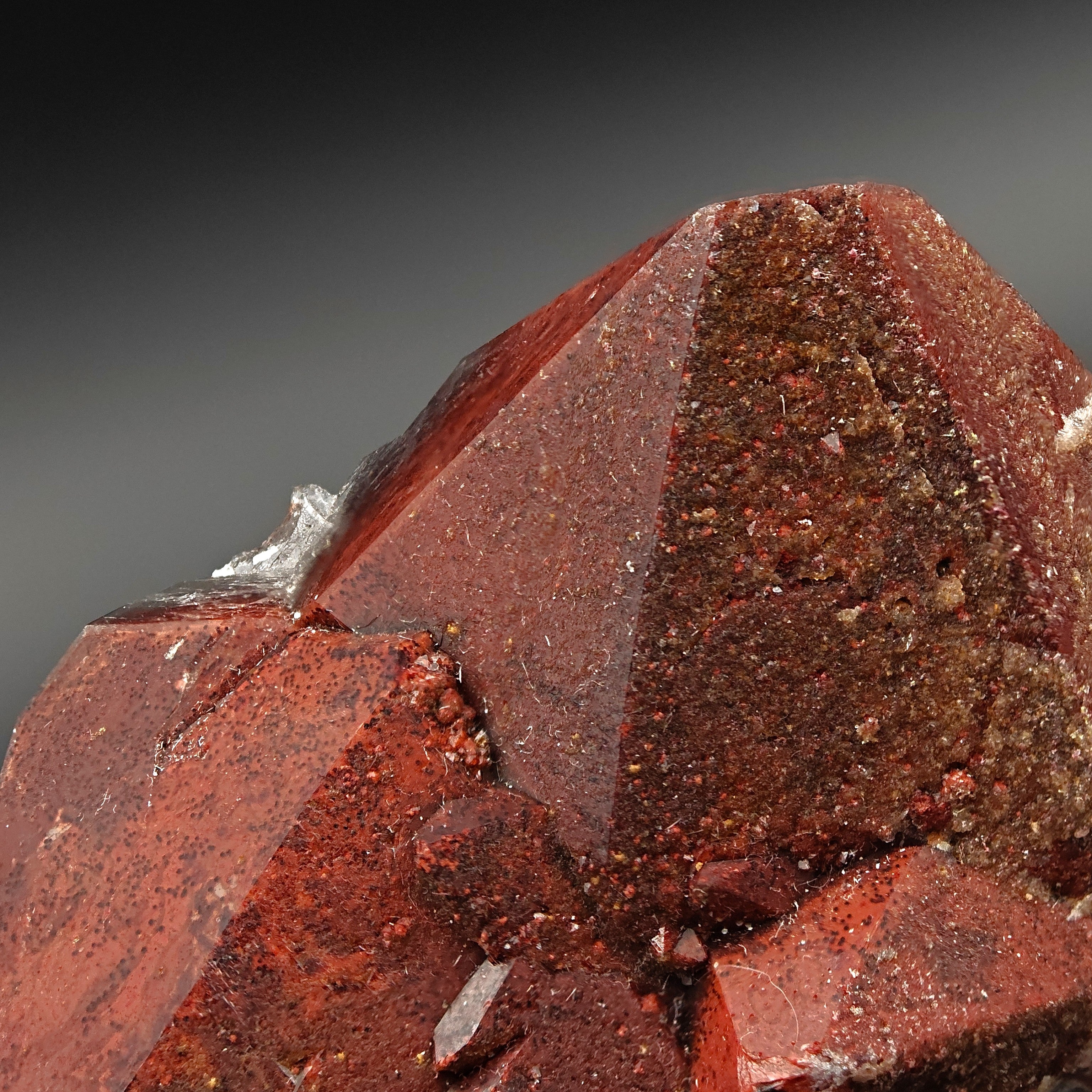 HEMATOID QUARTZ – Vivid Red Crystal Cluster, Tinejdad, Morocco