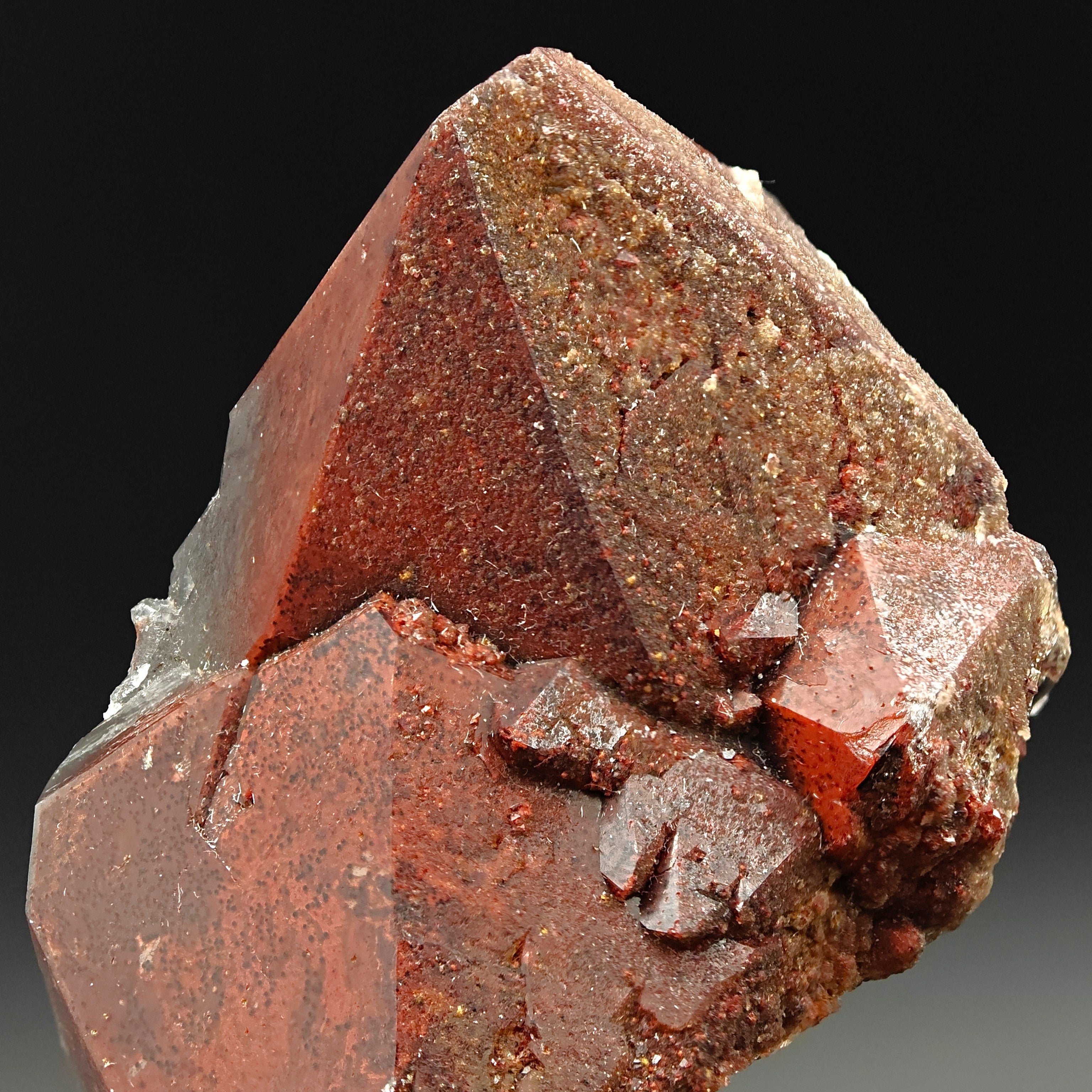 HEMATOID QUARTZ – Vivid Red Crystal Cluster, Tinejdad, Morocco