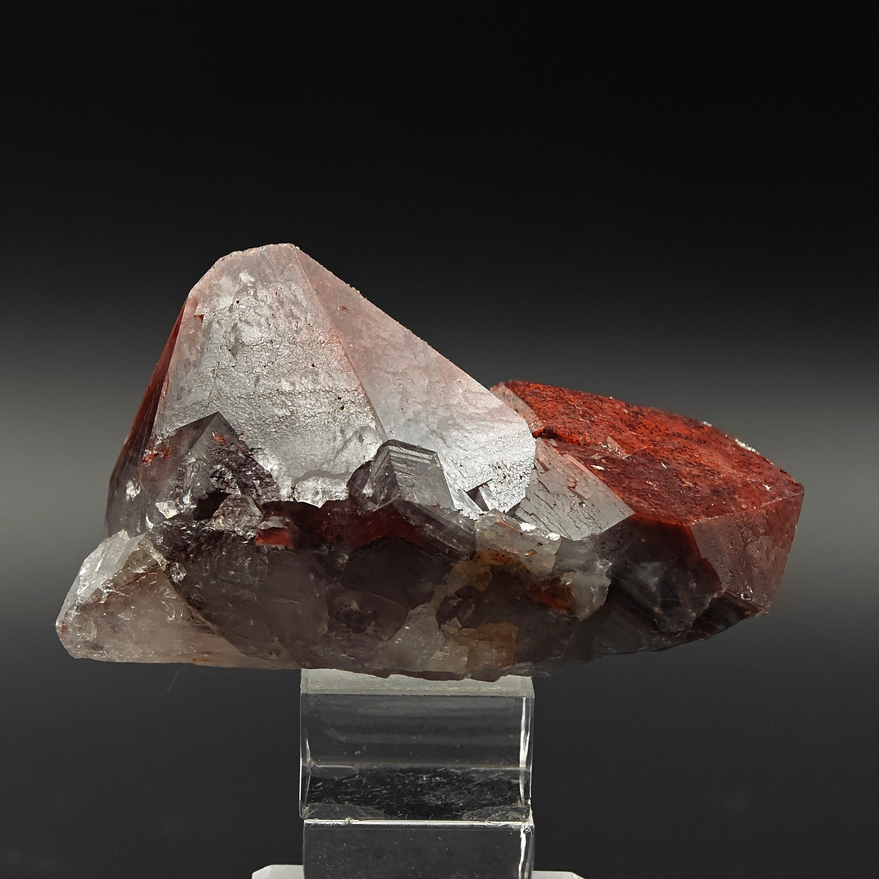 HEMATOID QUARTZ – Vivid Red Crystal Cluster, Tinejdad, Morocco
