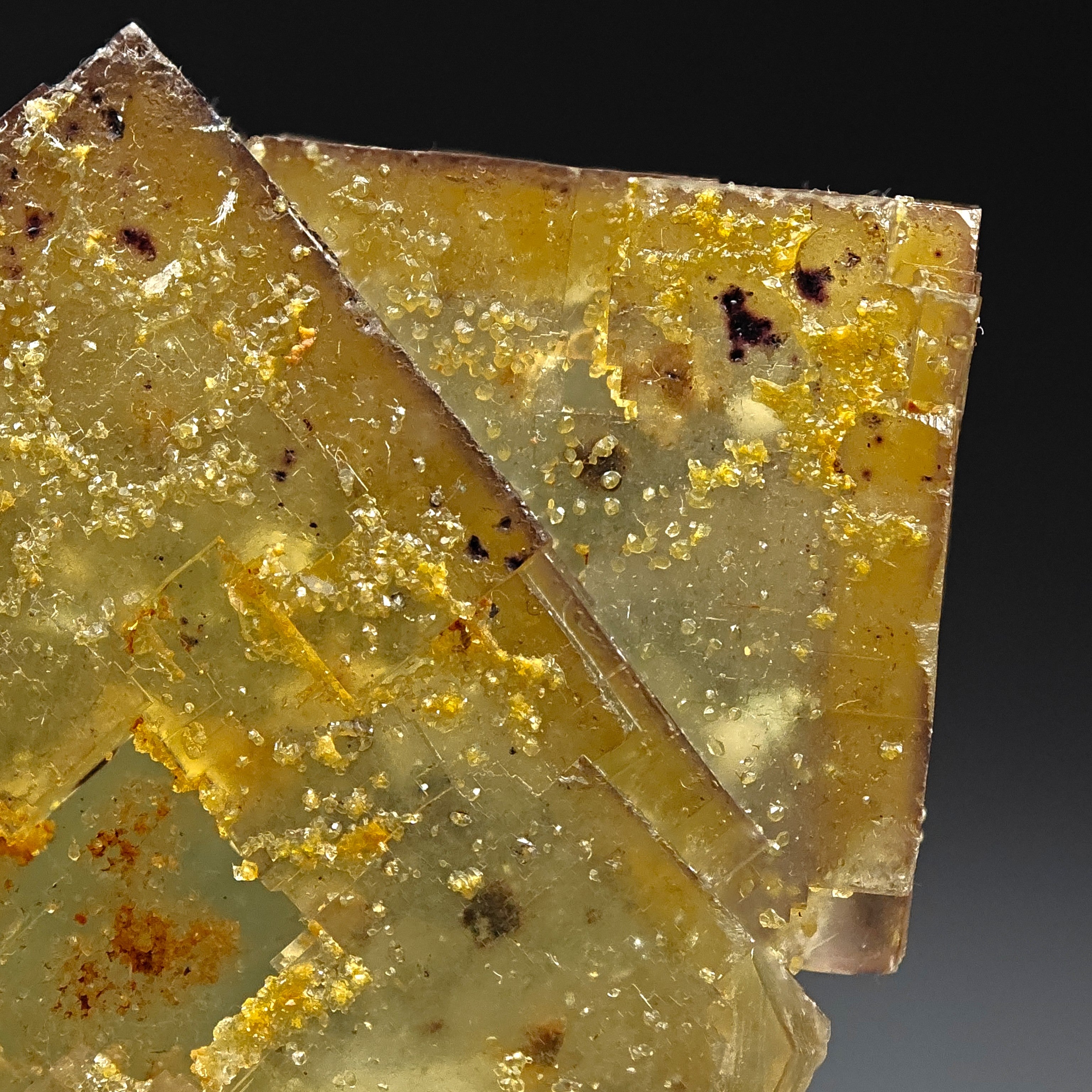 BICOLOR FLUORITE – Green & Yellow Cubic Crystals with PHANTOMS, Morocco