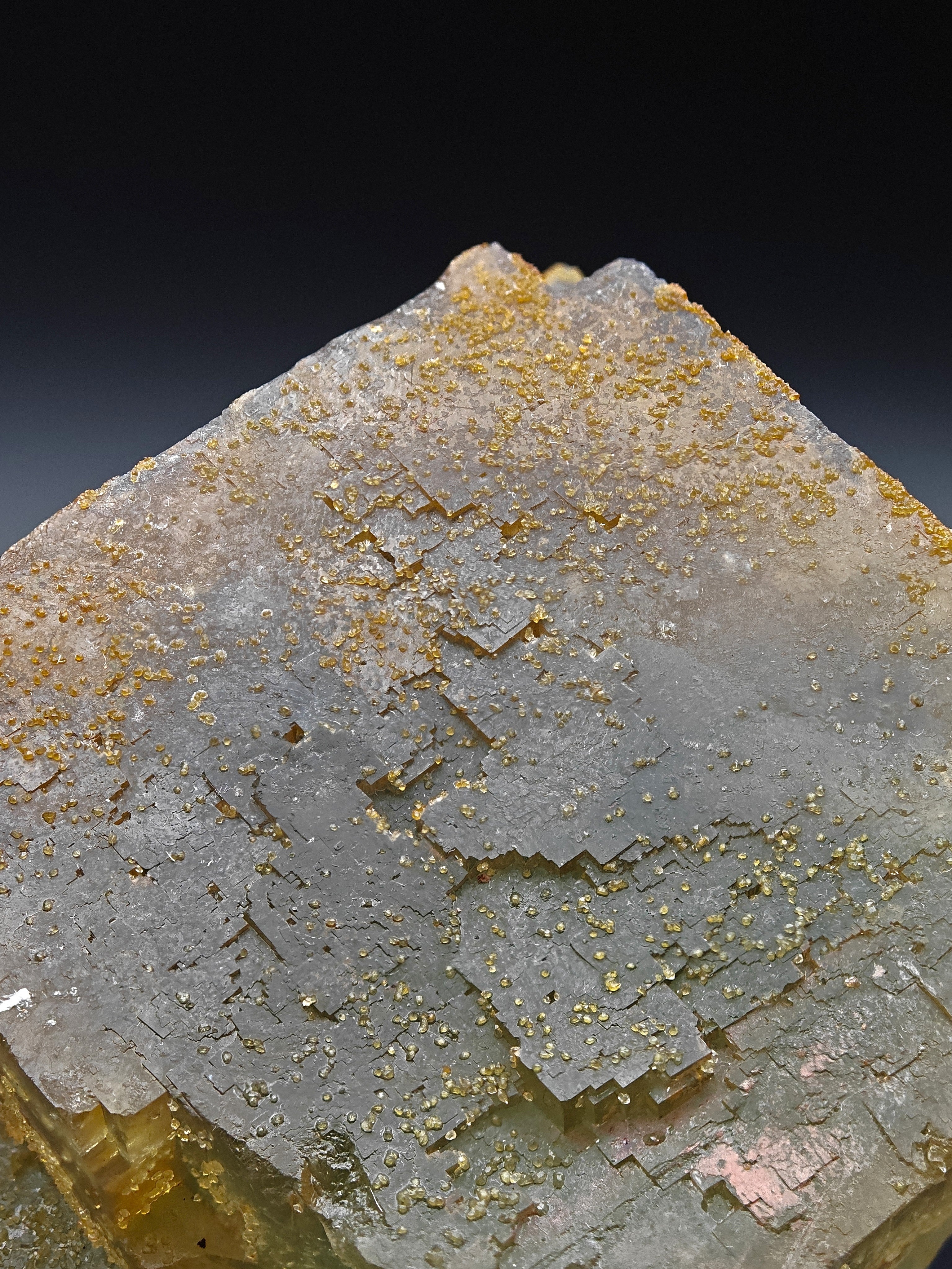 BICOLOR FLUORITE – Large CUBIC Green Crystal with Yellow PHANTOMS from Morocco