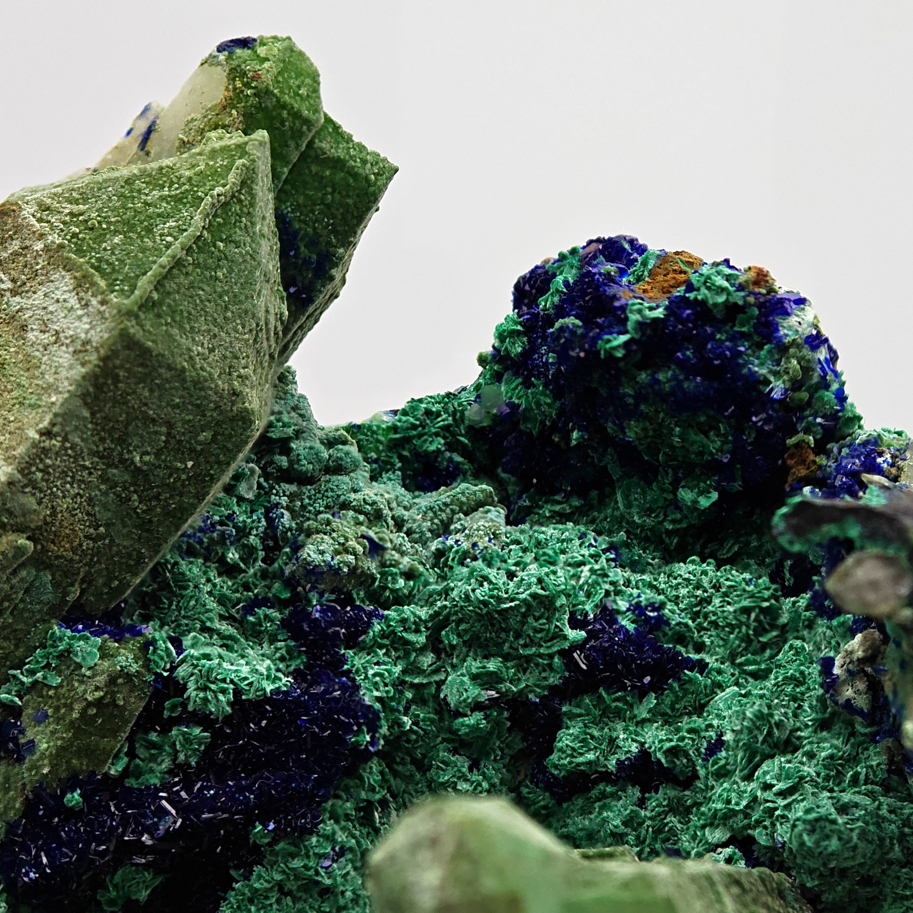 QUARTZ, AZURITE & MALACHITE – Vivid Blue-Green Crystals, M'Ssici, Morocco