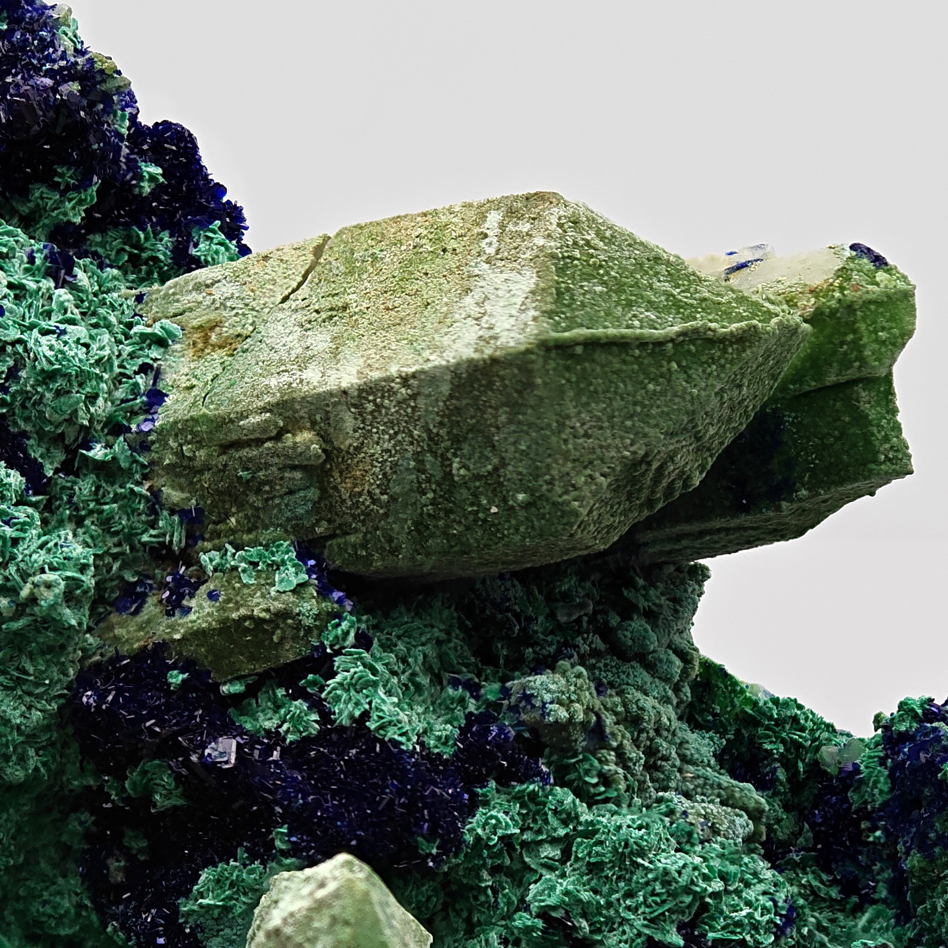 QUARTZ, AZURITE & MALACHITE – Vivid Blue-Green Crystals, M'Ssici, Morocco