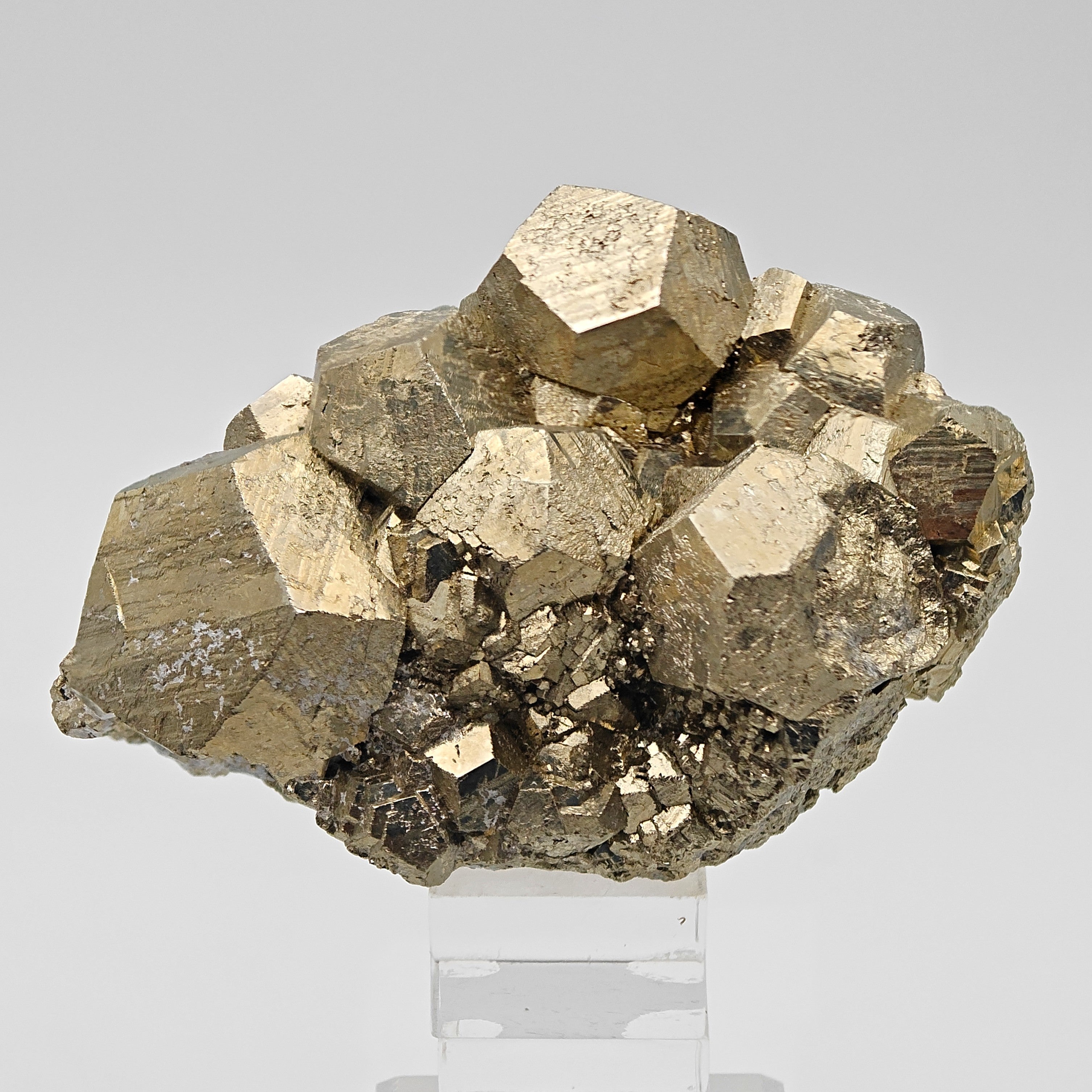 PYRITE – Twinned Golden Pentagonal Dodecahedra, Huanzala Mine, Peru