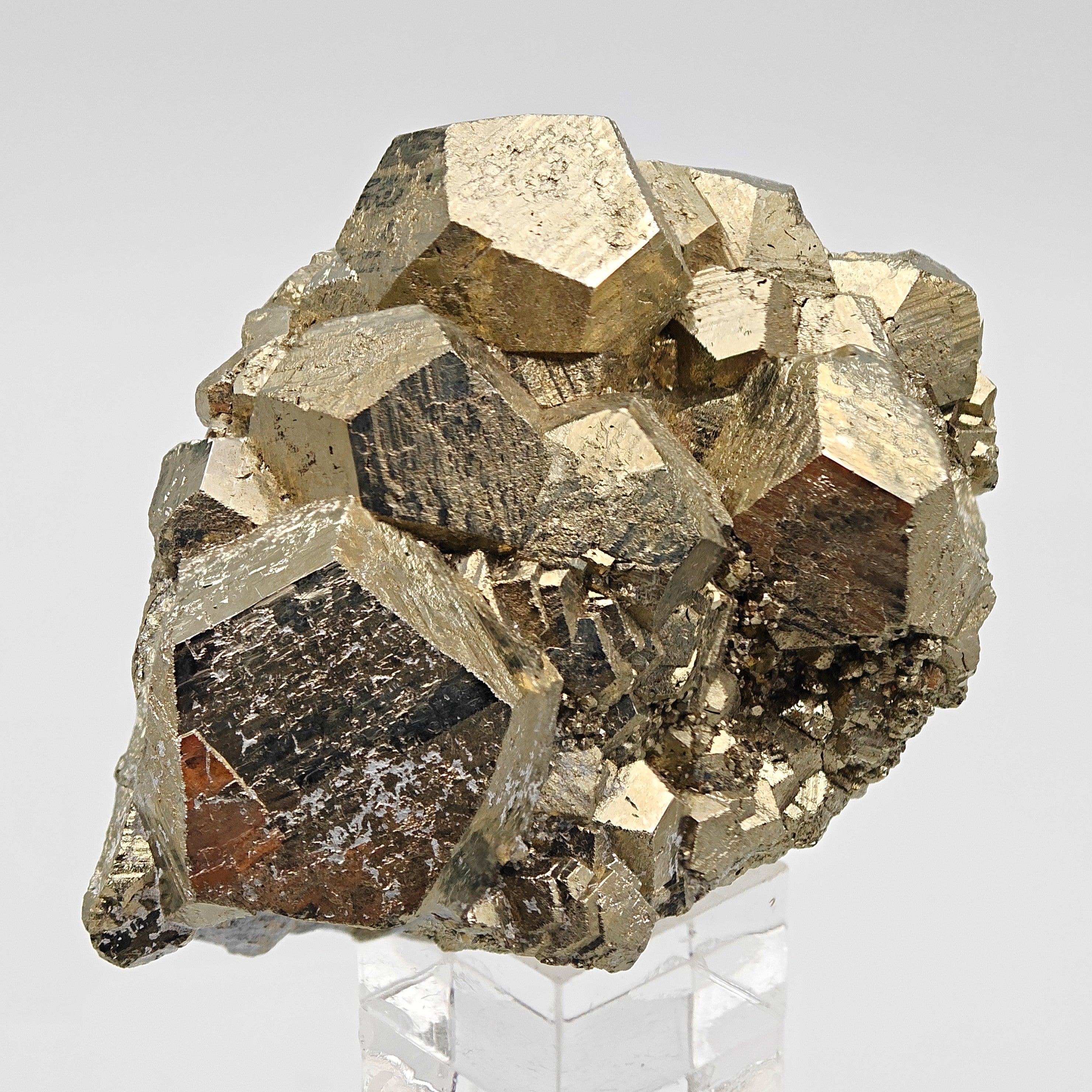PYRITE – Twinned Golden Pentagonal Dodecahedra, Huanzala Mine, Peru