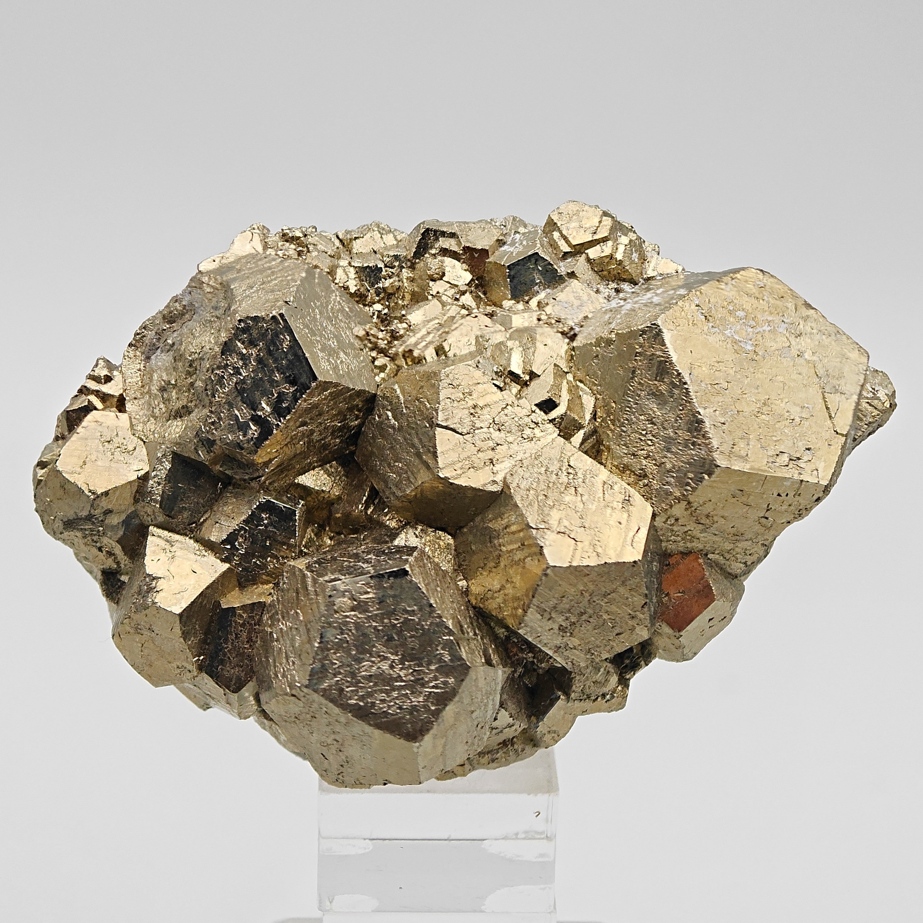 PYRITE – Twinned Golden Pentagonal Dodecahedra, Huanzala Mine, Peru
