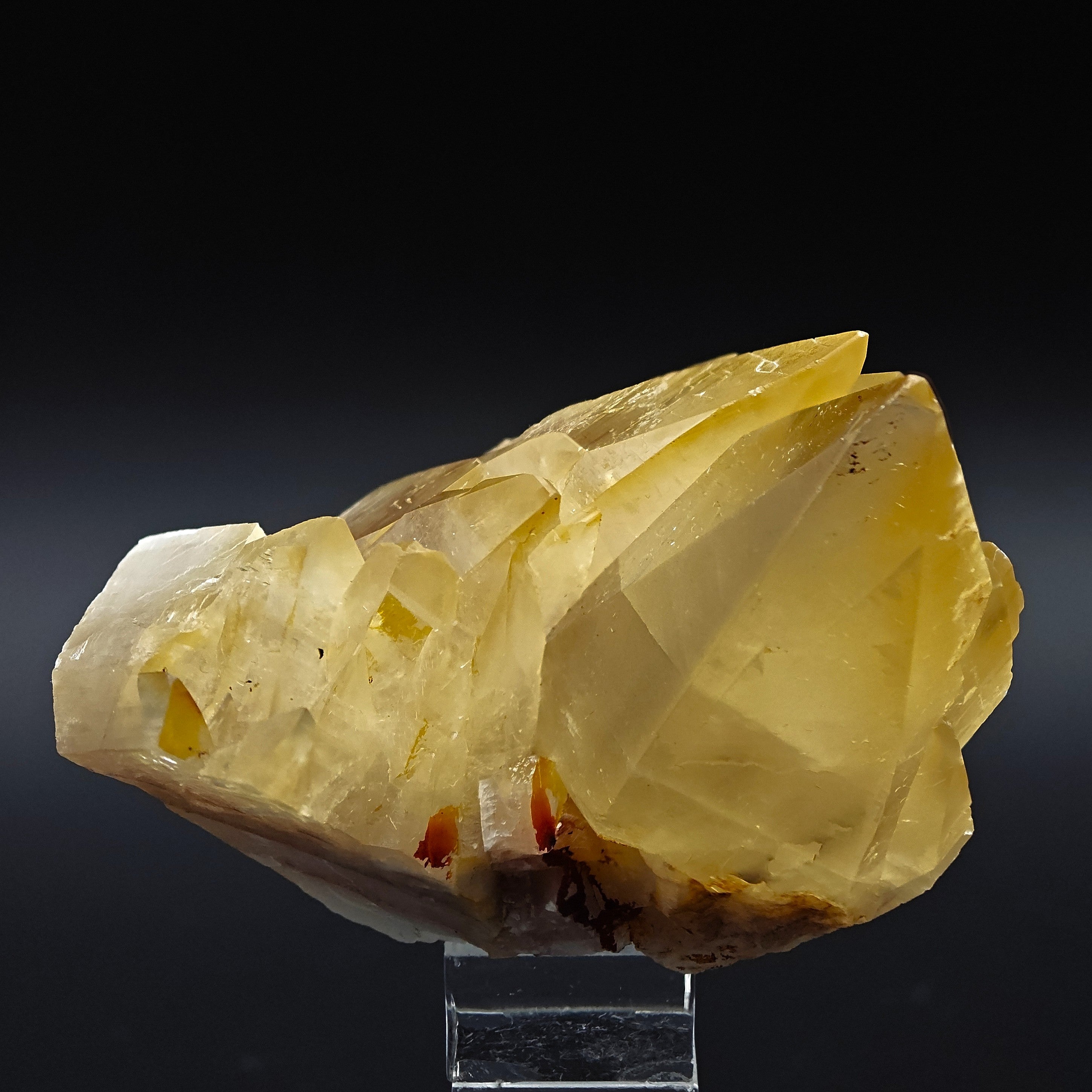 CALCITE – Intense Honey-Yellow Crystals, Aouli, Mibladen, Morocco