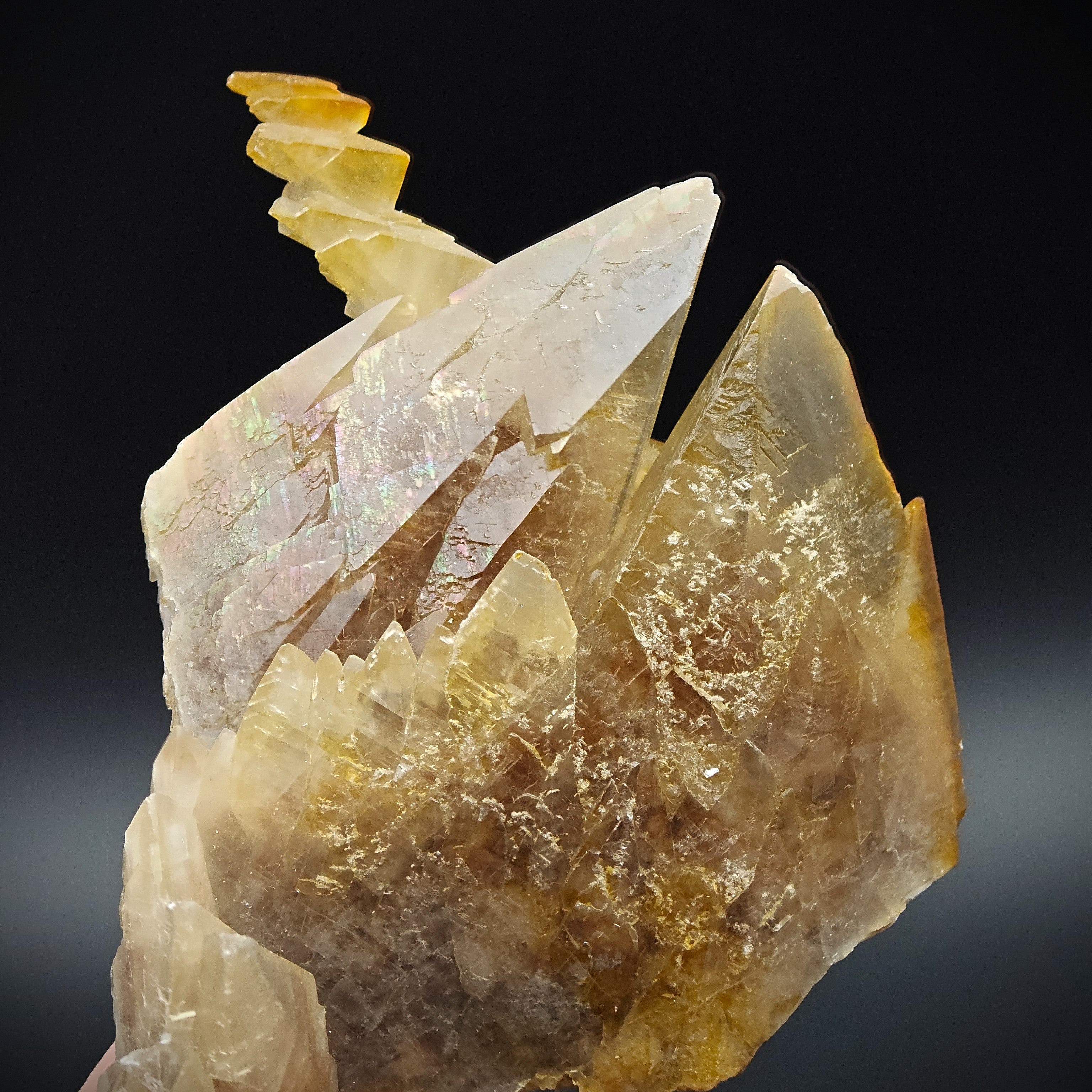CALCITE – Rare Yellow-Orange Crystallization, Midelt, Morocco