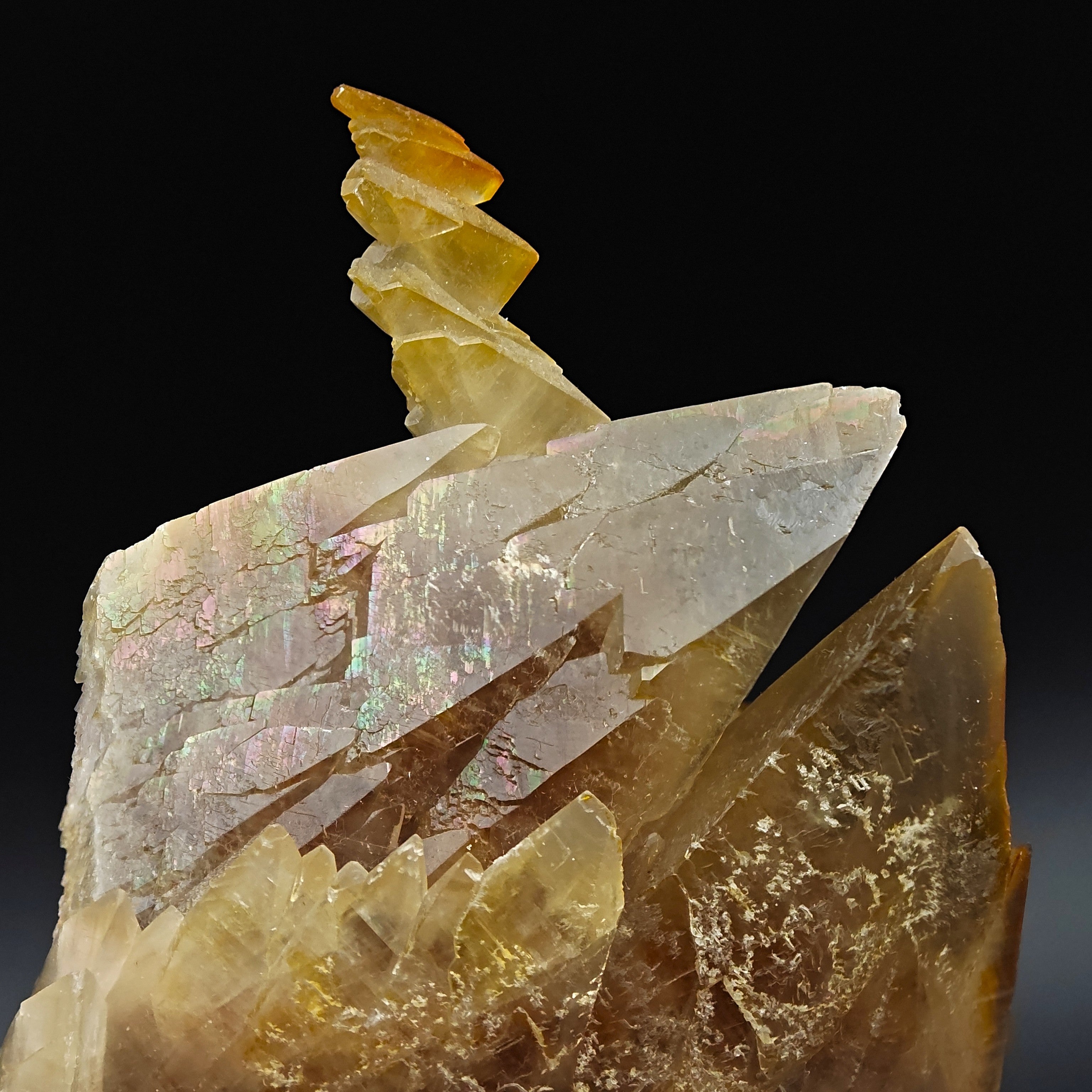 CALCITE – Rare Yellow-Orange Crystallization, Midelt, Morocco