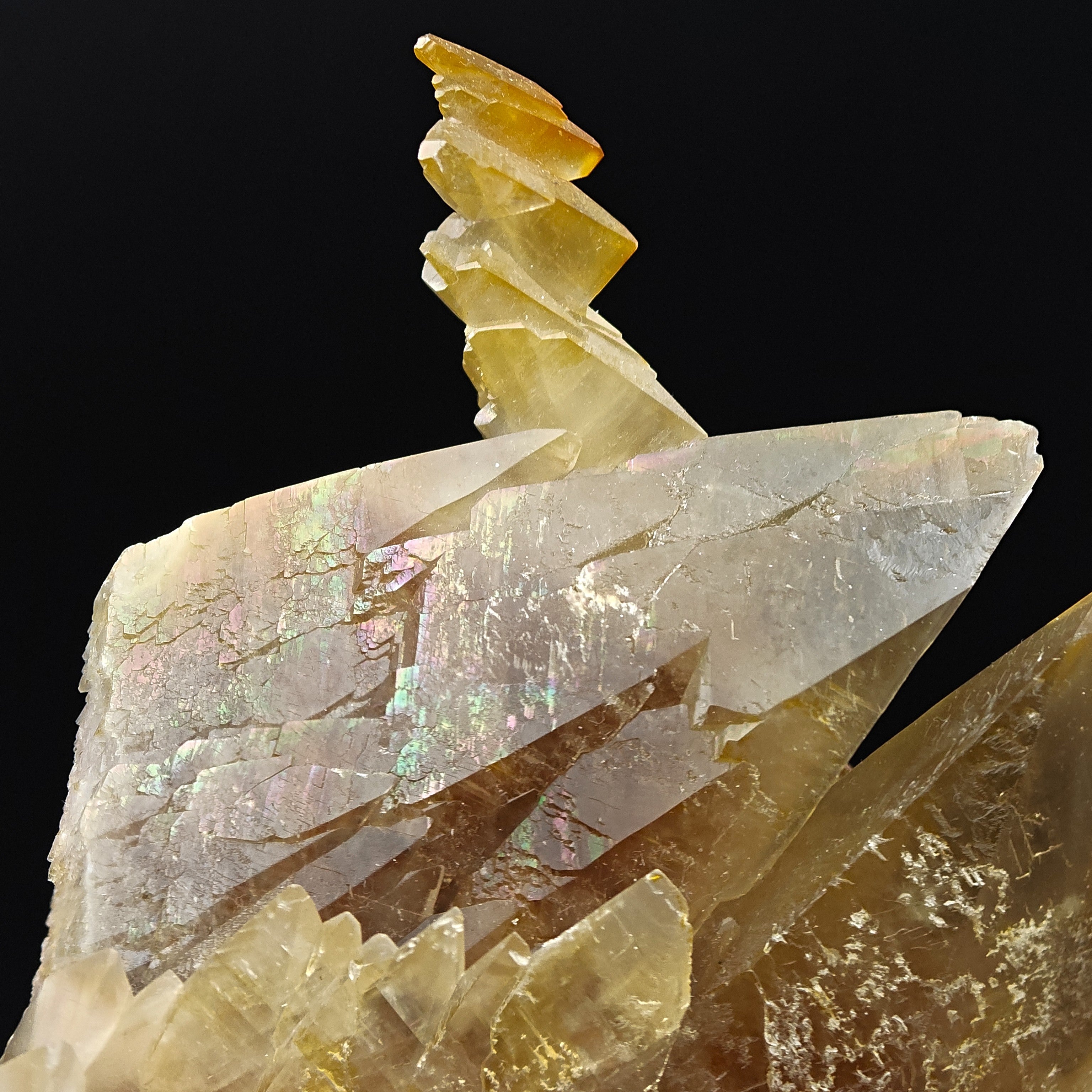 CALCITE – Rare Yellow-Orange Crystallization, Midelt, Morocco