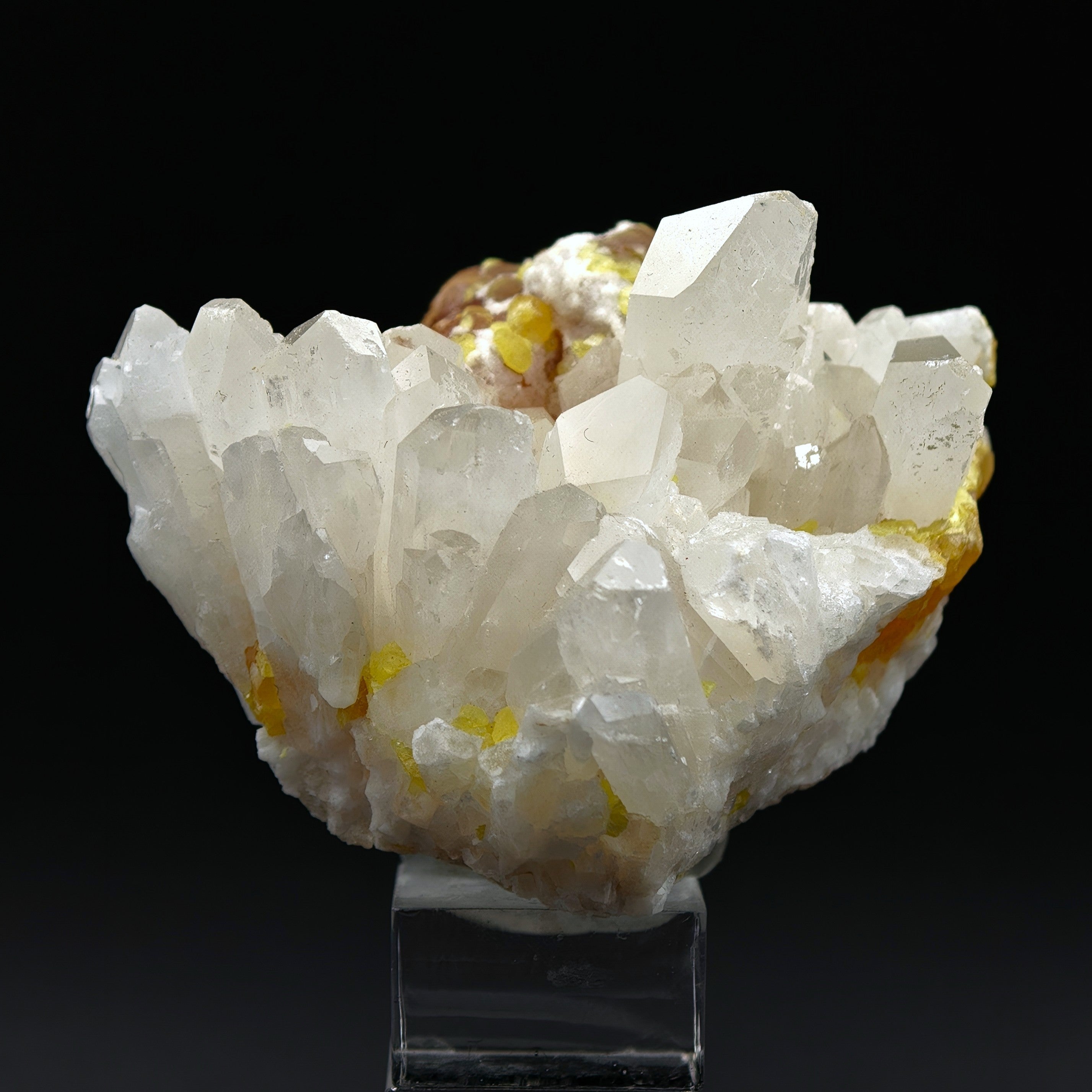 CELESTINE & SULFUR - Bright Celestine with yellow native Sulfur from Sicily, Italy