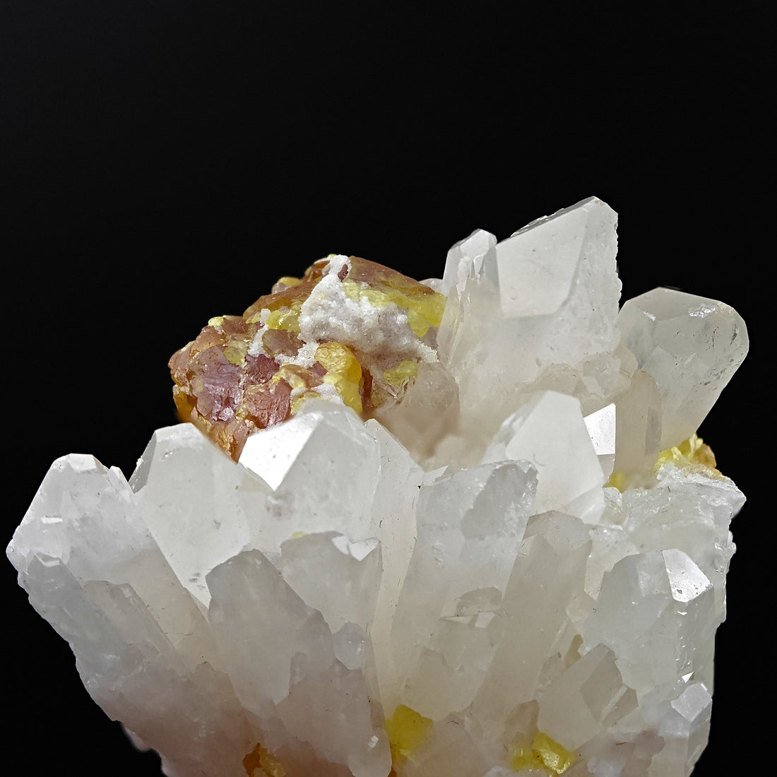 CELESTINE & SULFUR - Bright Celestine with yellow native Sulfur from Sicily, Italy