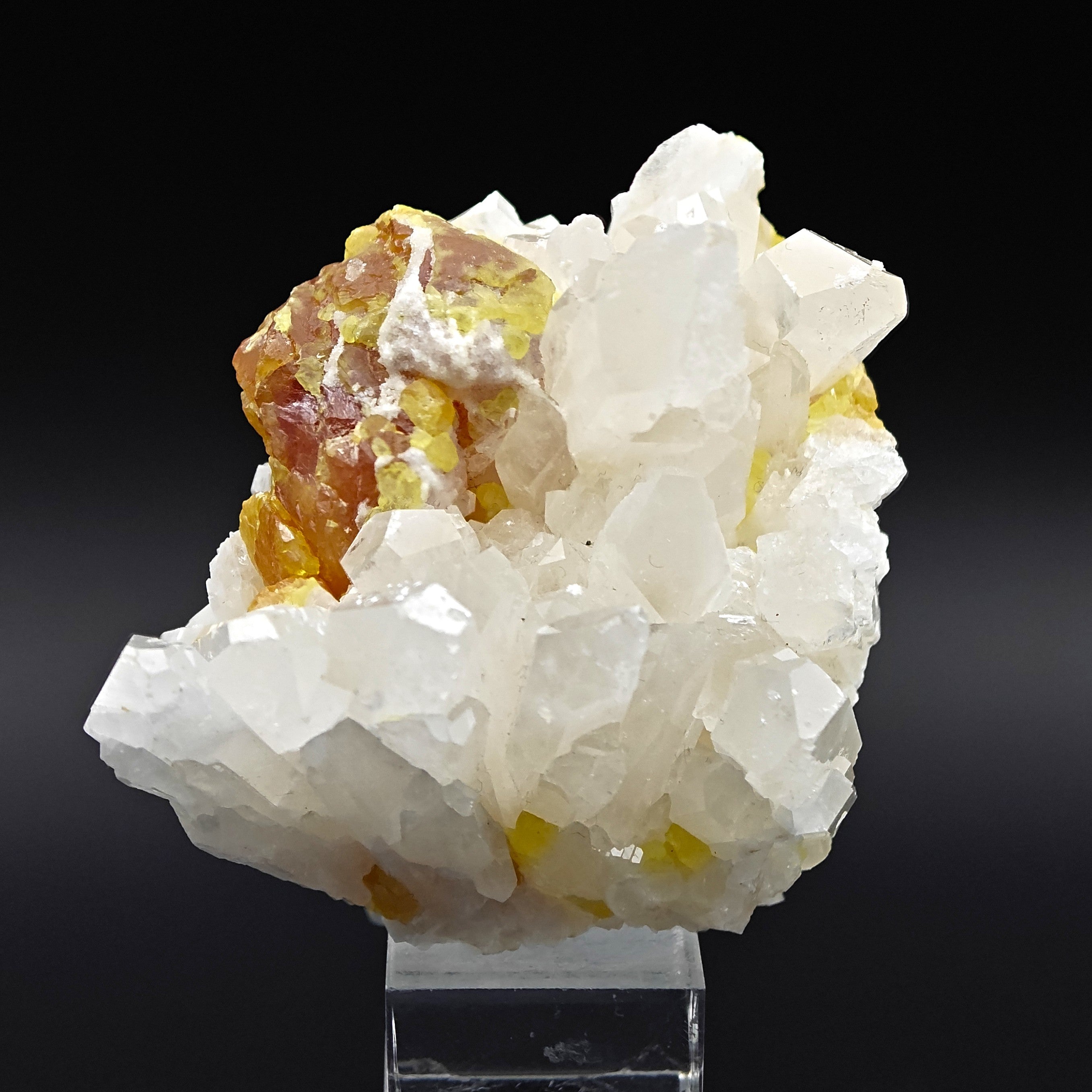 CELESTINE & SULFUR - Bright Celestine with yellow native Sulfur from Sicily, Italy