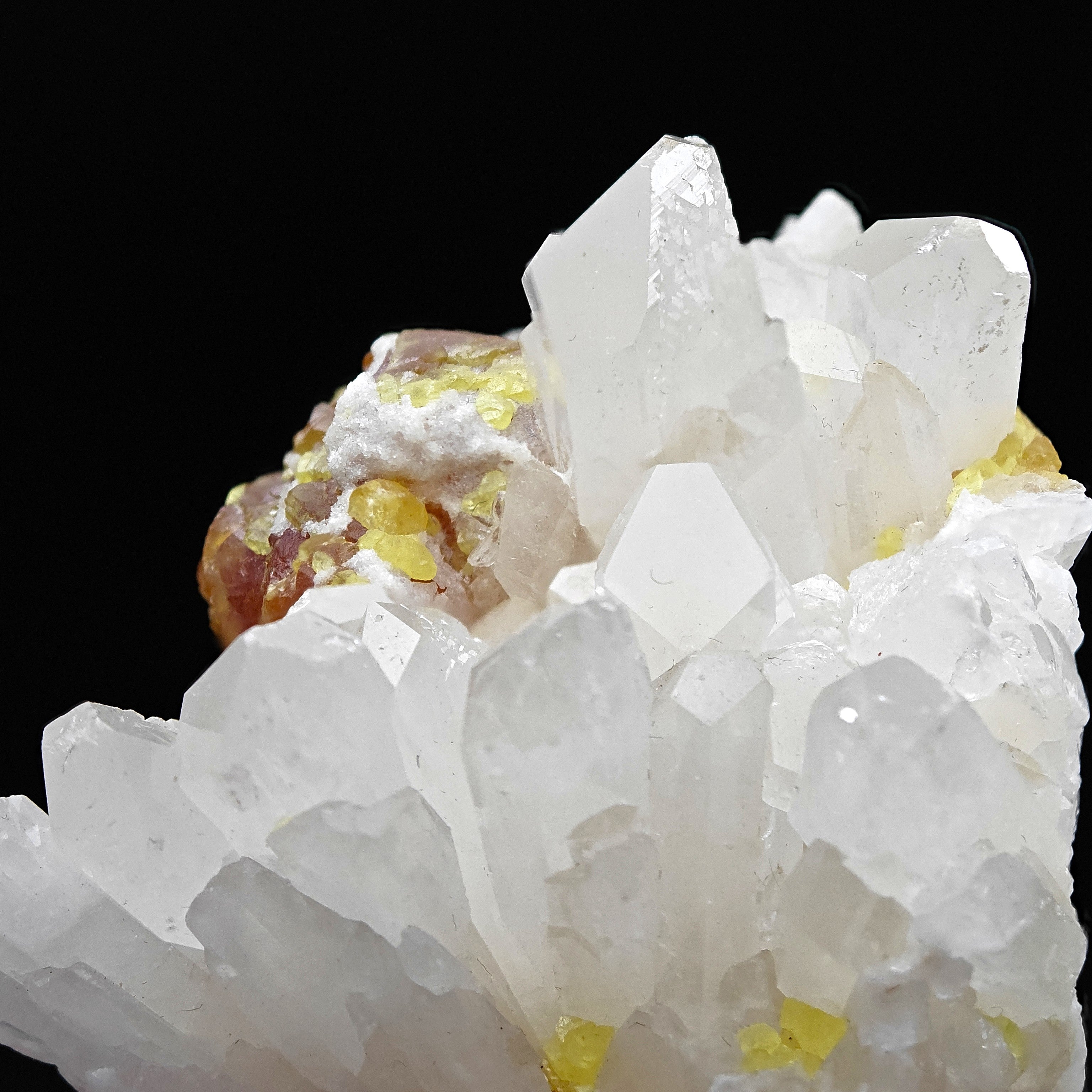 CELESTINE & SULFUR - Bright Celestine with yellow native Sulfur from Sicily, Italy