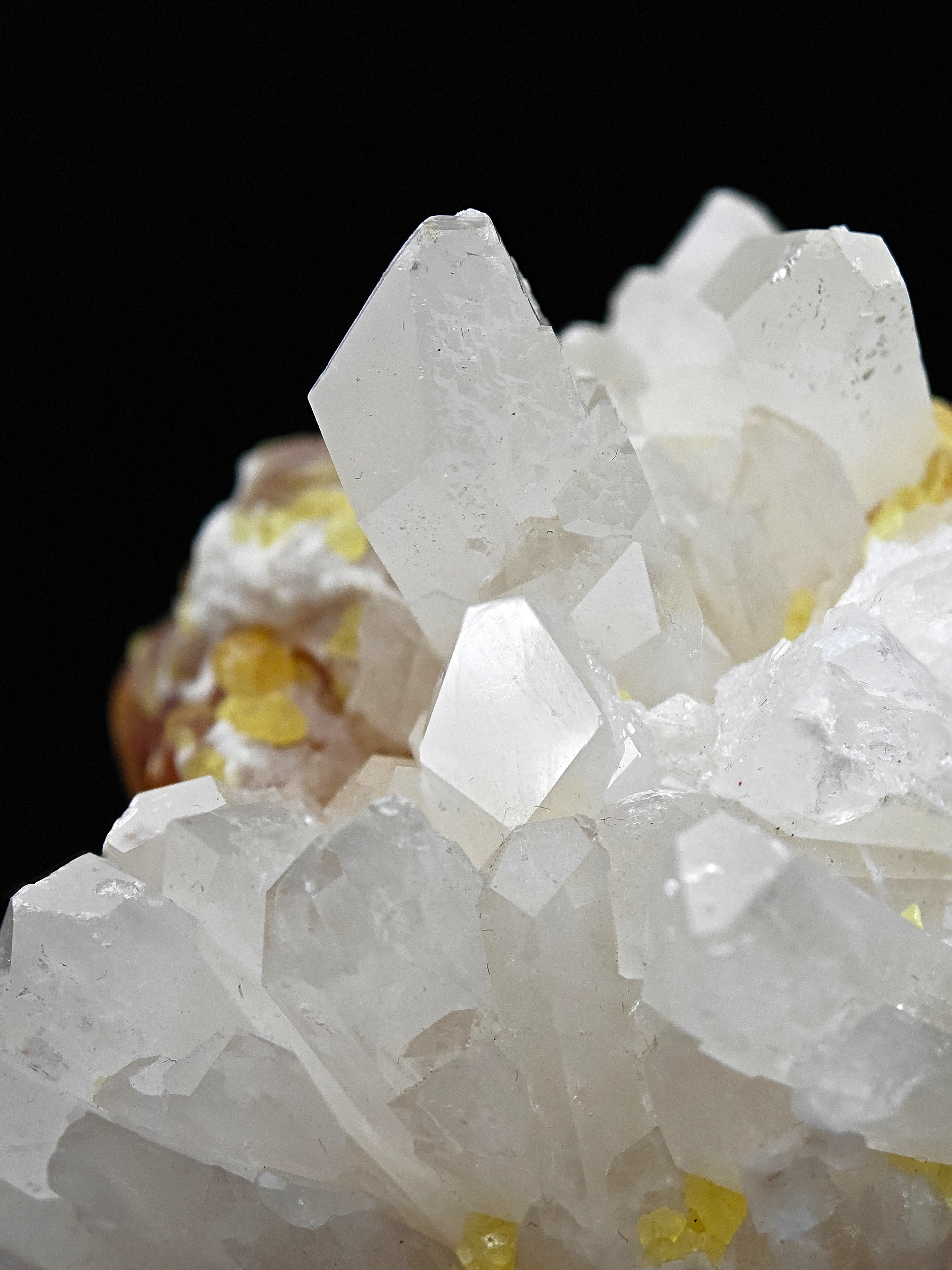 CELESTINE & SULFUR - Bright Celestine with yellow native Sulfur from Sicily, Italy