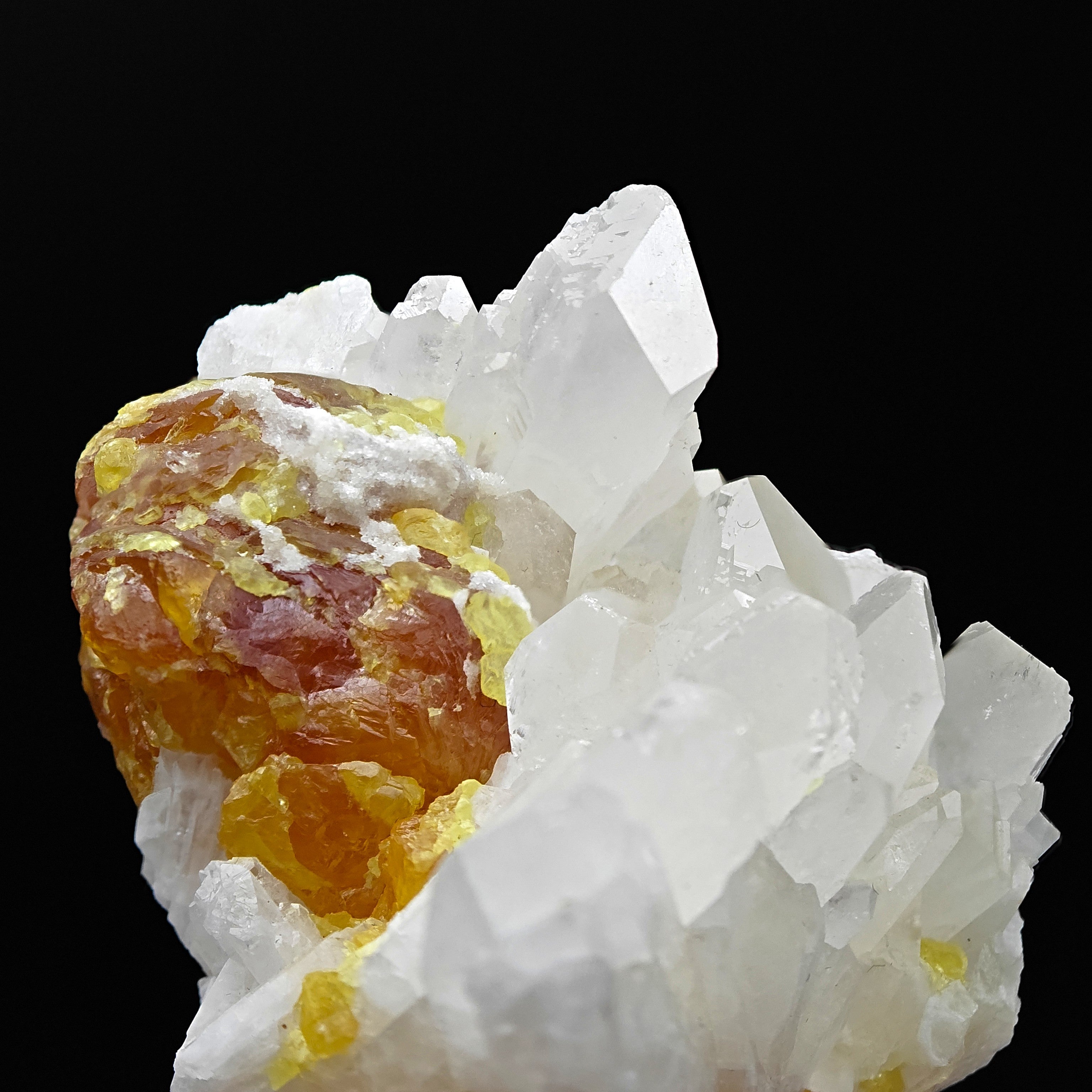 CELESTINE & SULFUR - Bright Celestine with yellow native Sulfur from Sicily, Italy