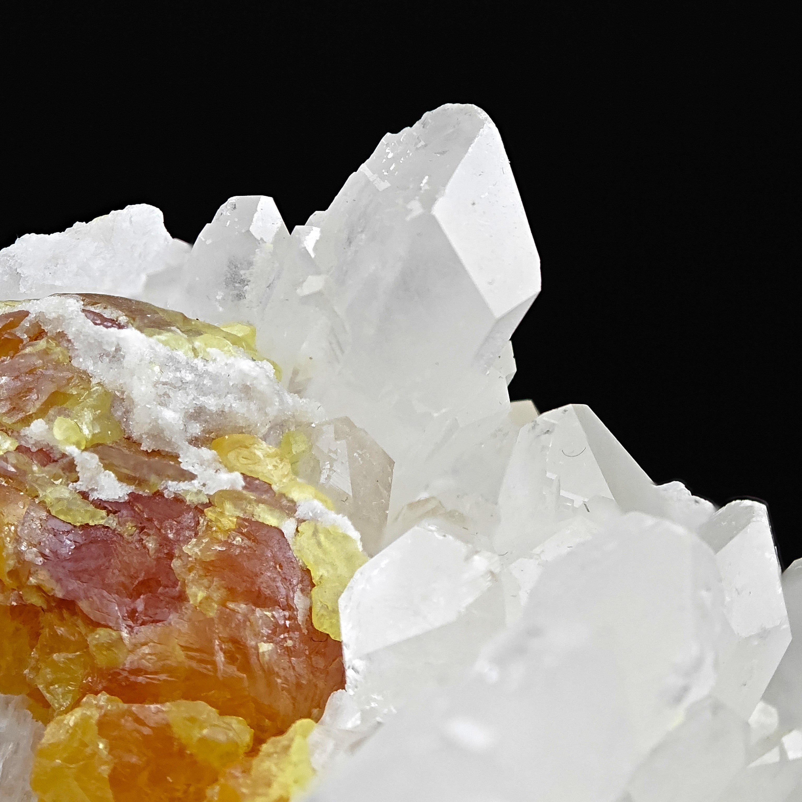CELESTINE & SULFUR - Bright Celestine with yellow native Sulfur from Sicily, Italy