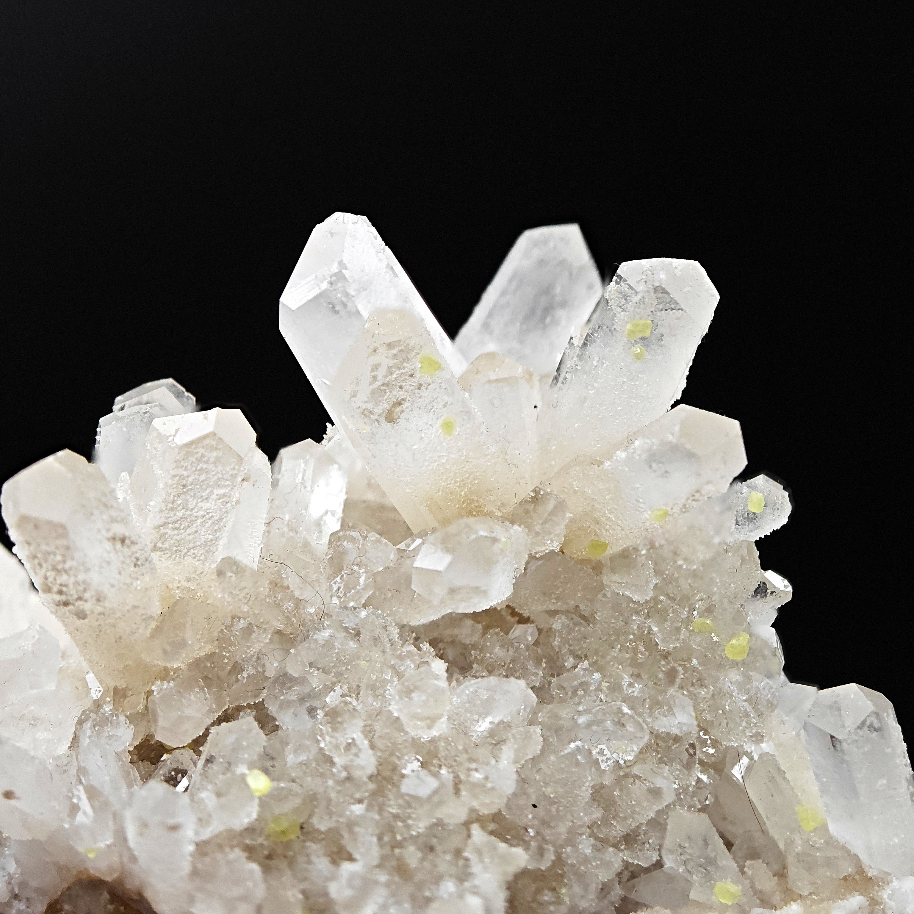 CELESTINE & SULFUR - Lustrous Celestine with yellow native Sulfur from Sicily, Italy - Quartz-like Trasparency