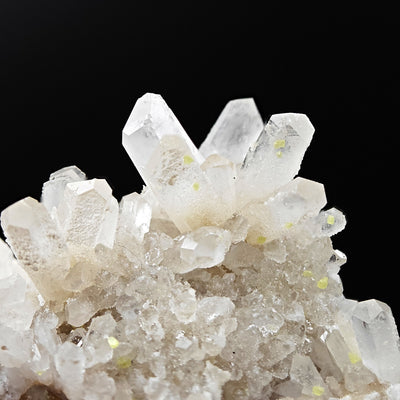 Detail of Celestine crystal group with native Sulfur, Floristella Mine, Sicily