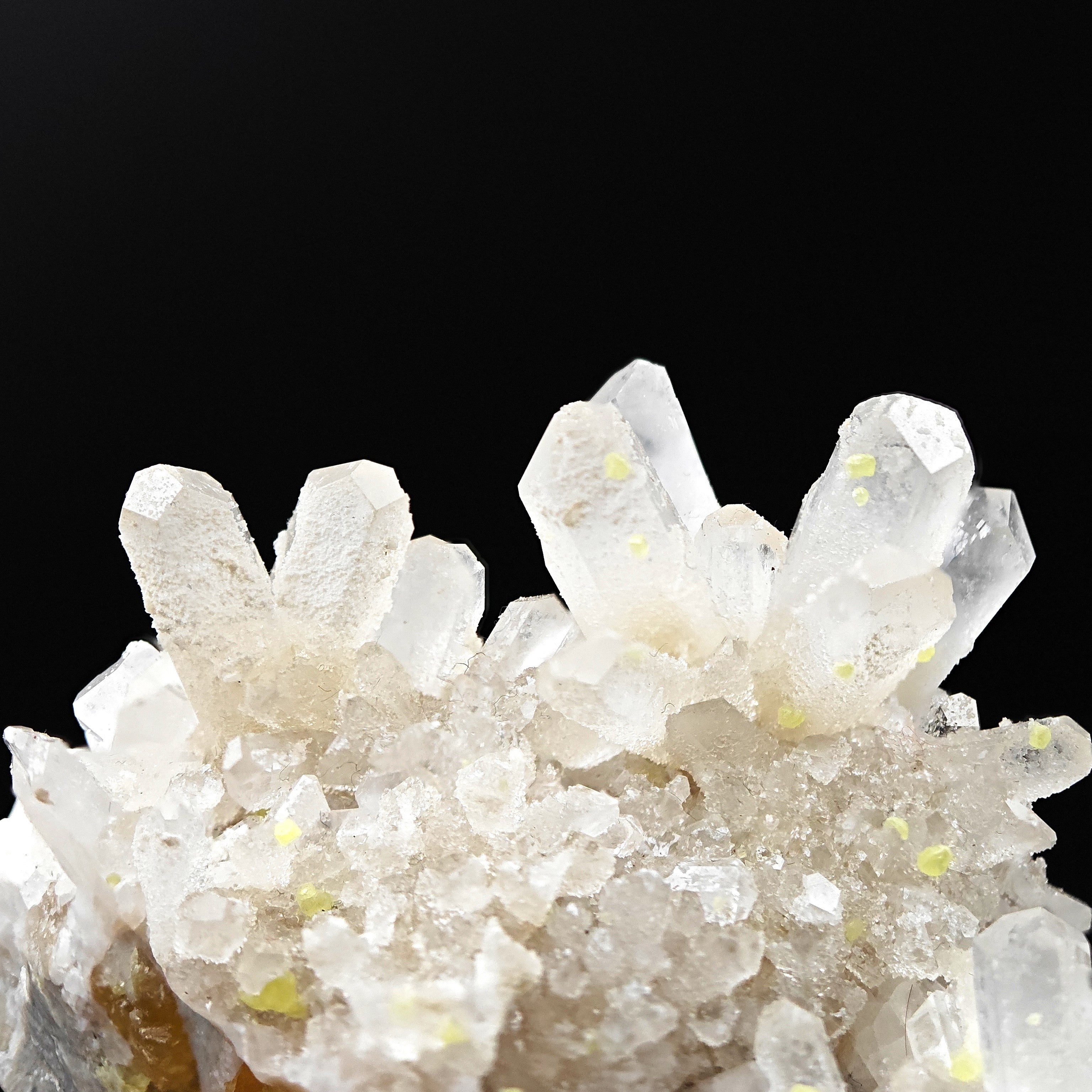 CELESTINE & SULFUR - Lustrous Celestine with yellow native Sulfur from Sicily, Italy - Quartz-like Trasparency
