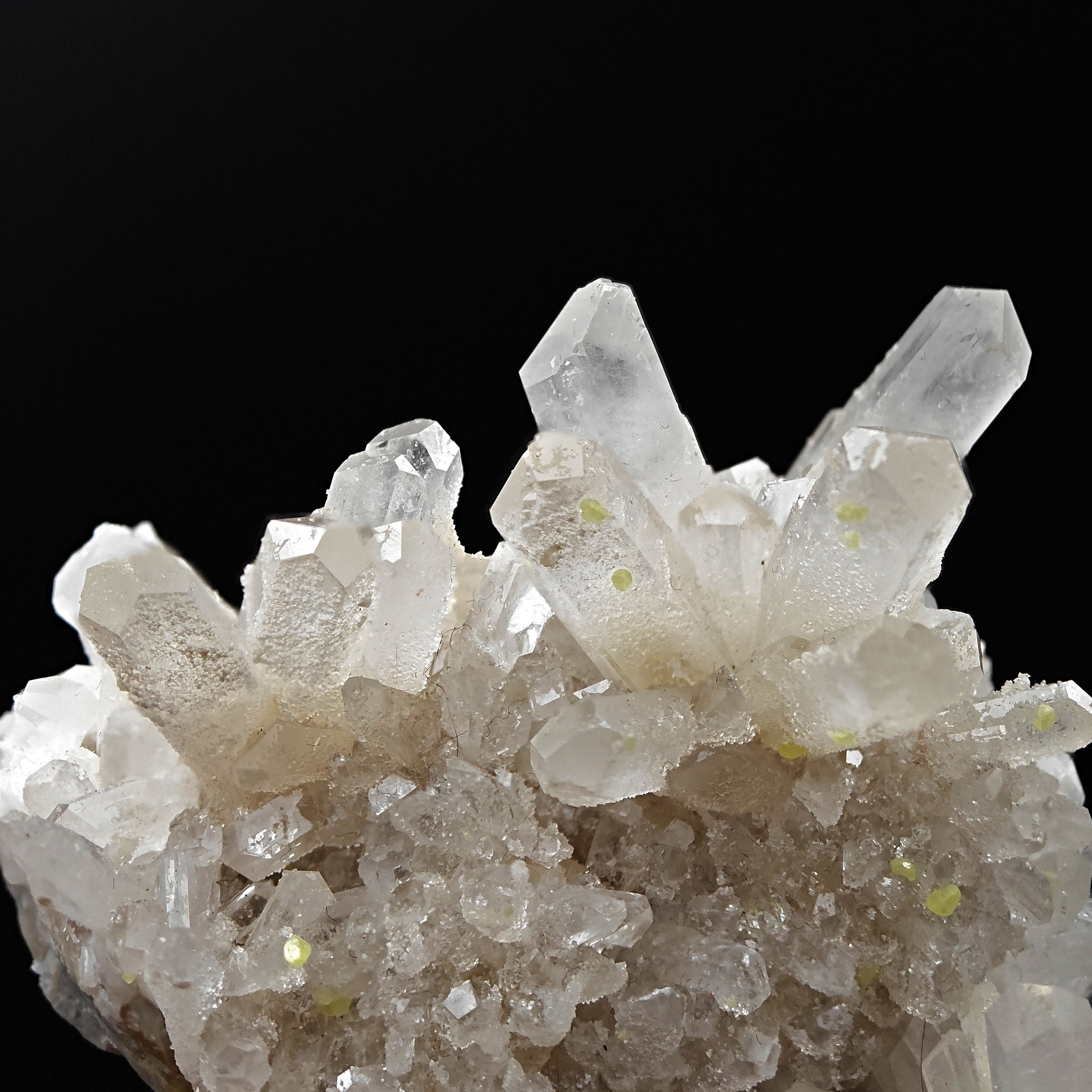 CELESTINE & SULFUR - Lustrous Celestine with yellow native Sulfur from Sicily, Italy - Quartz-like Trasparency