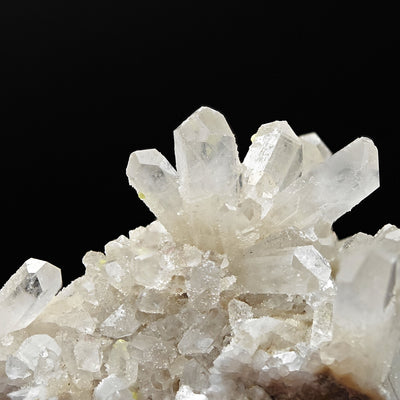 Close-up of Celestine crystal cluster with matrix base, Floristella Mine, Sicily