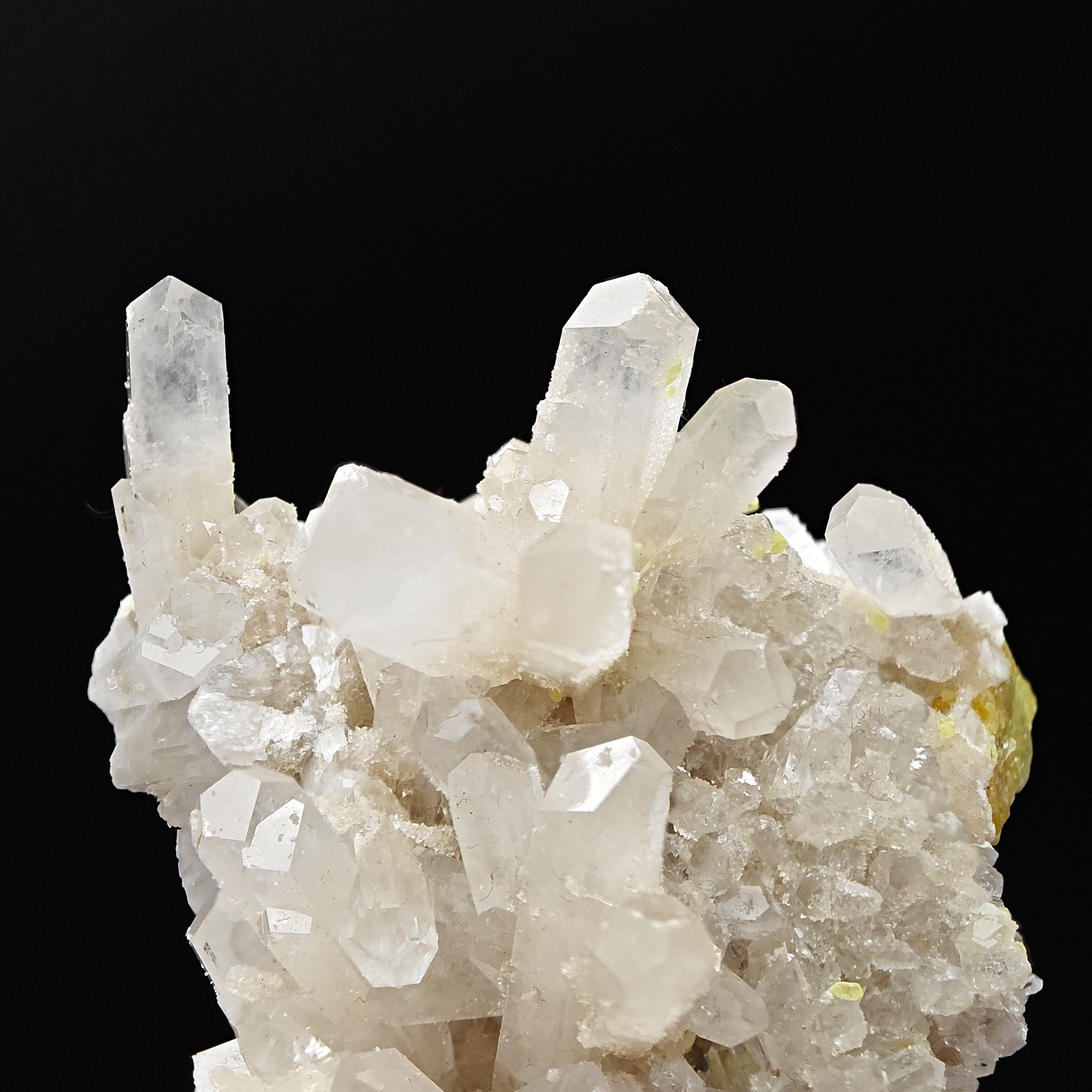CELESTINE & SULFUR - Lustrous Celestine with yellow native Sulfur from Sicily, Italy - Quartz-like Trasparency