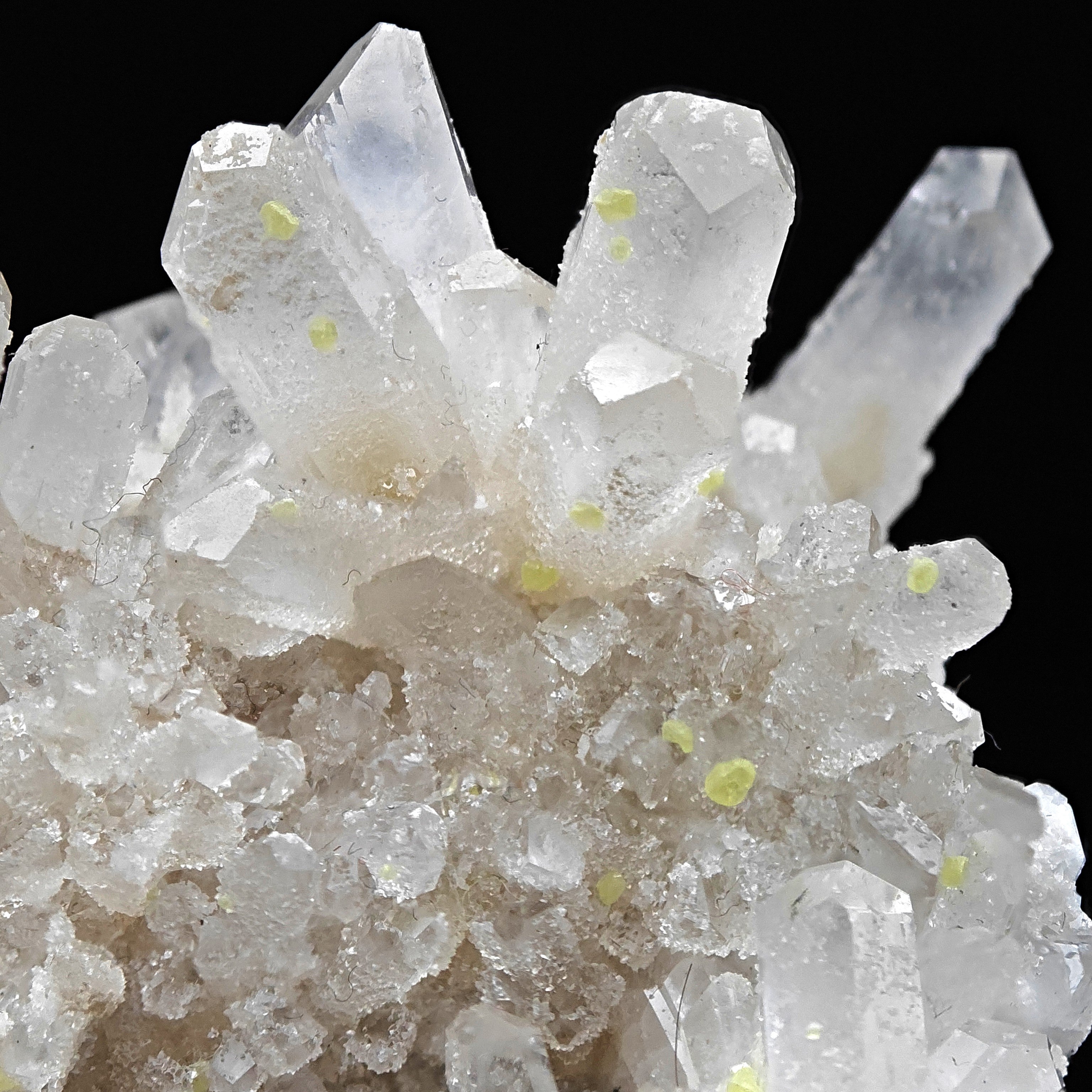 CELESTINE & SULFUR - Lustrous Celestine with yellow native Sulfur from Sicily, Italy - Quartz-like Trasparency