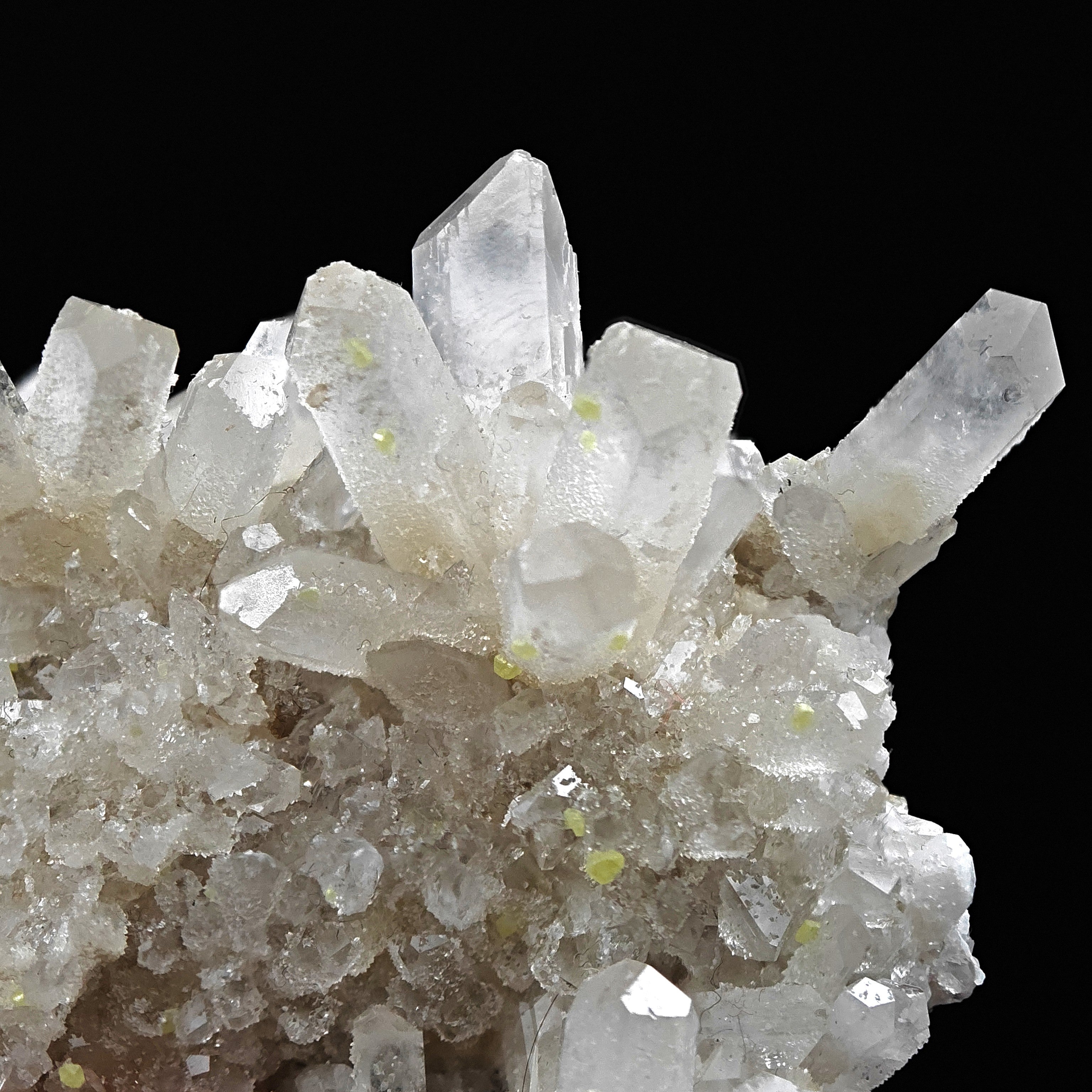 CELESTINE & SULFUR - Lustrous Celestine with yellow native Sulfur from Sicily, Italy - Quartz-like Trasparency