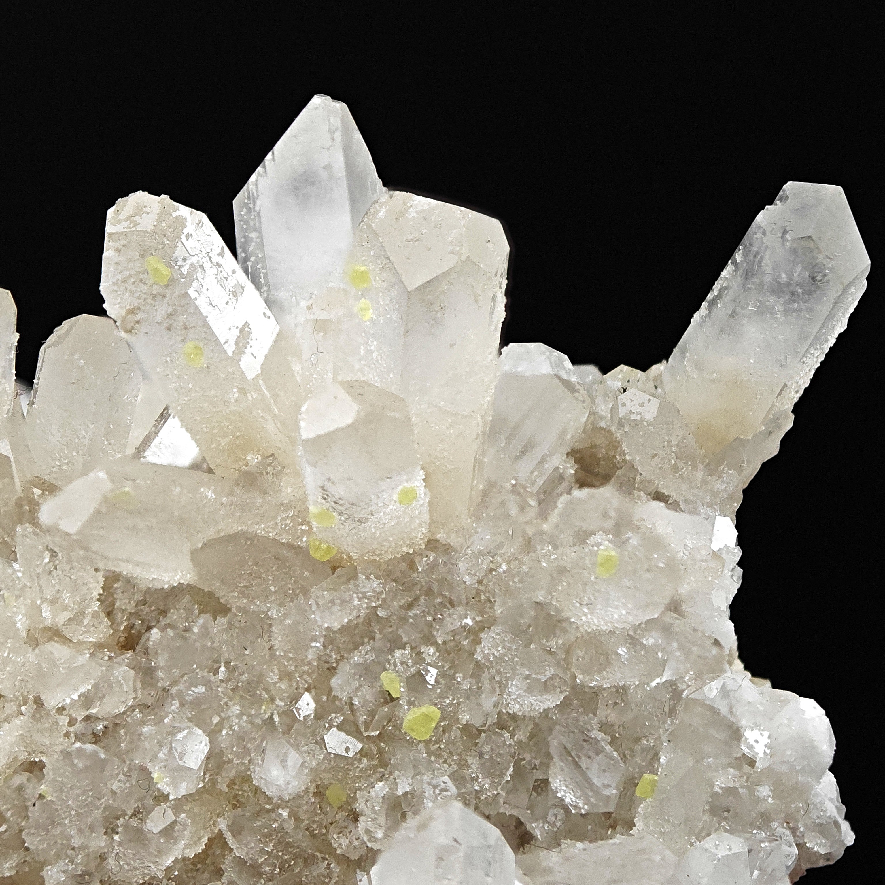 CELESTINE & SULFUR - Lustrous Celestine with yellow native Sulfur from Sicily, Italy - Quartz-like Trasparency